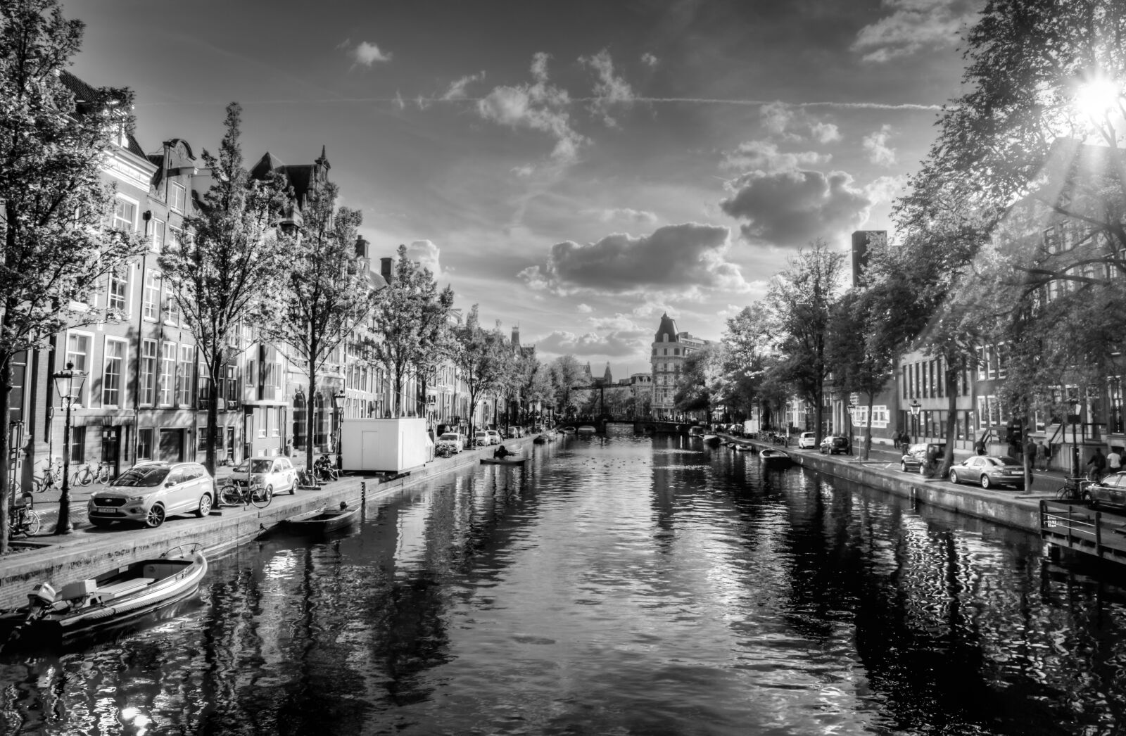 Nikon D610 sample photo. Amsterdam, canal, black and photography