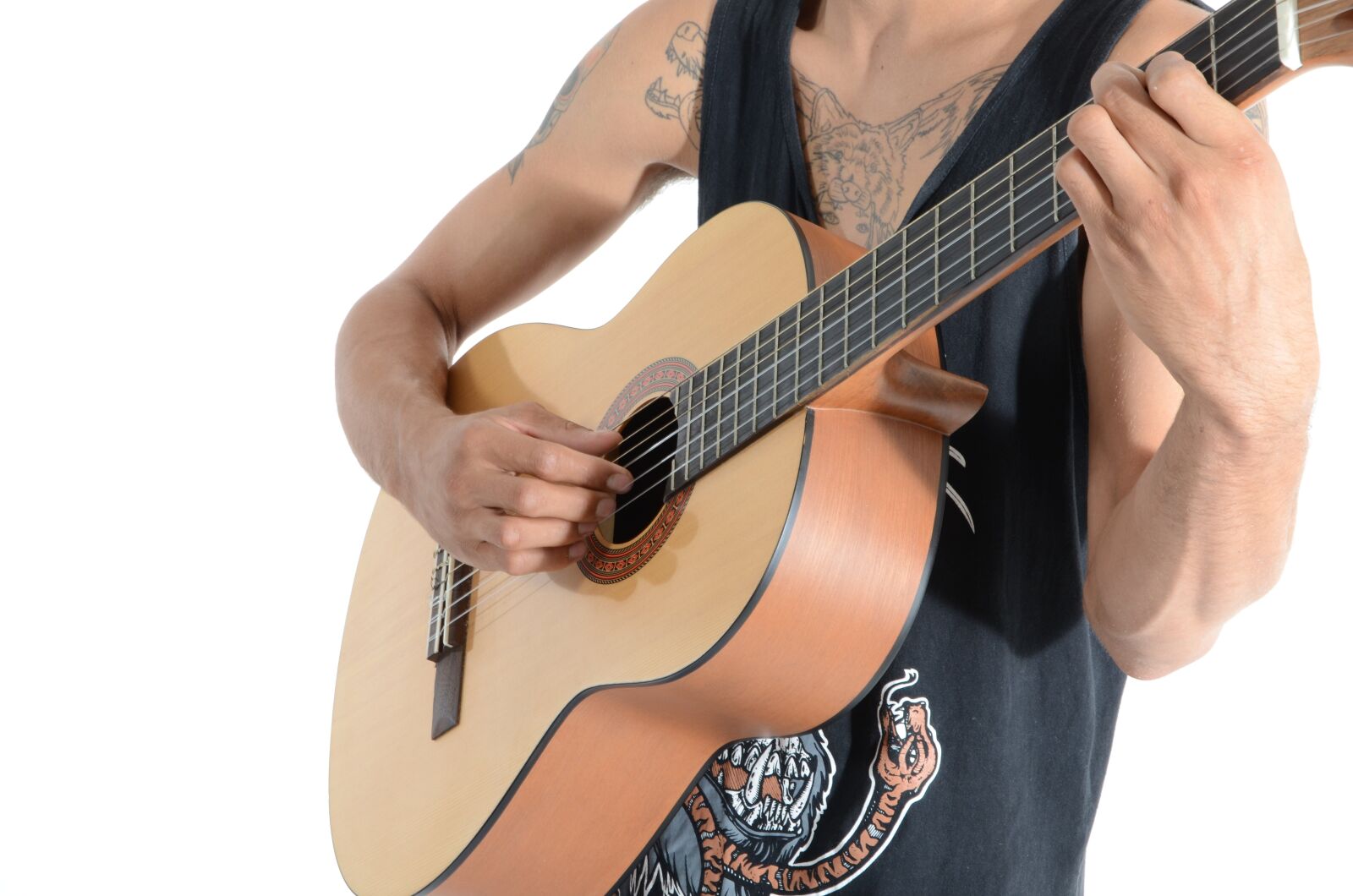 Nikon D7000 sample photo. Boy, tattoos, guitar photography