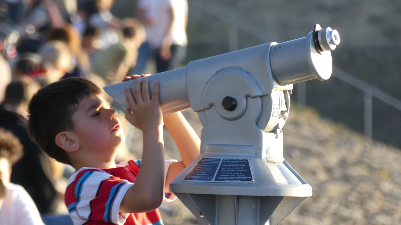 Panasonic Lumix DMC-FZ300 sample photo. Kid, binoculars, spyglass photography