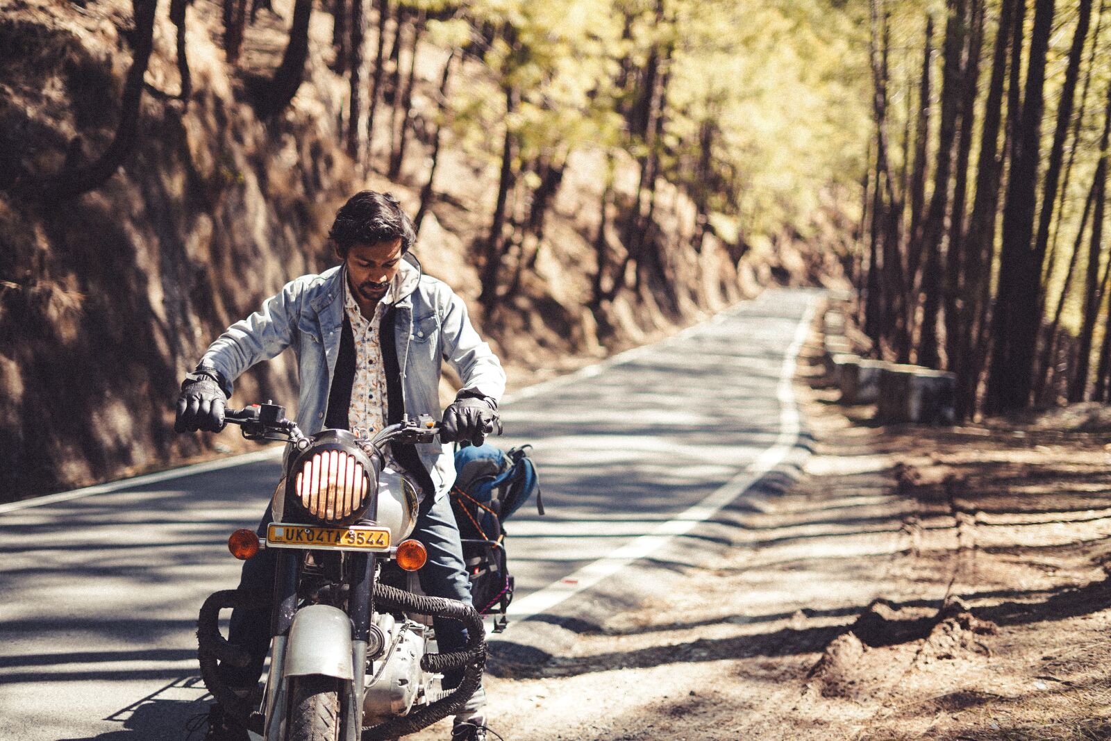 Sony FE 50mm F1.8 sample photo. Forest, motorbike, travel photography