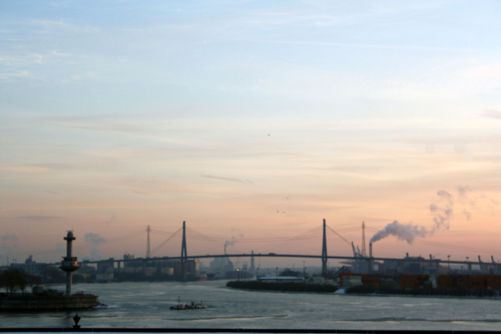 Canon EOS 1000D (EOS Digital Rebel XS / EOS Kiss F) sample photo. Bridge, dawn, germany, hamburg photography