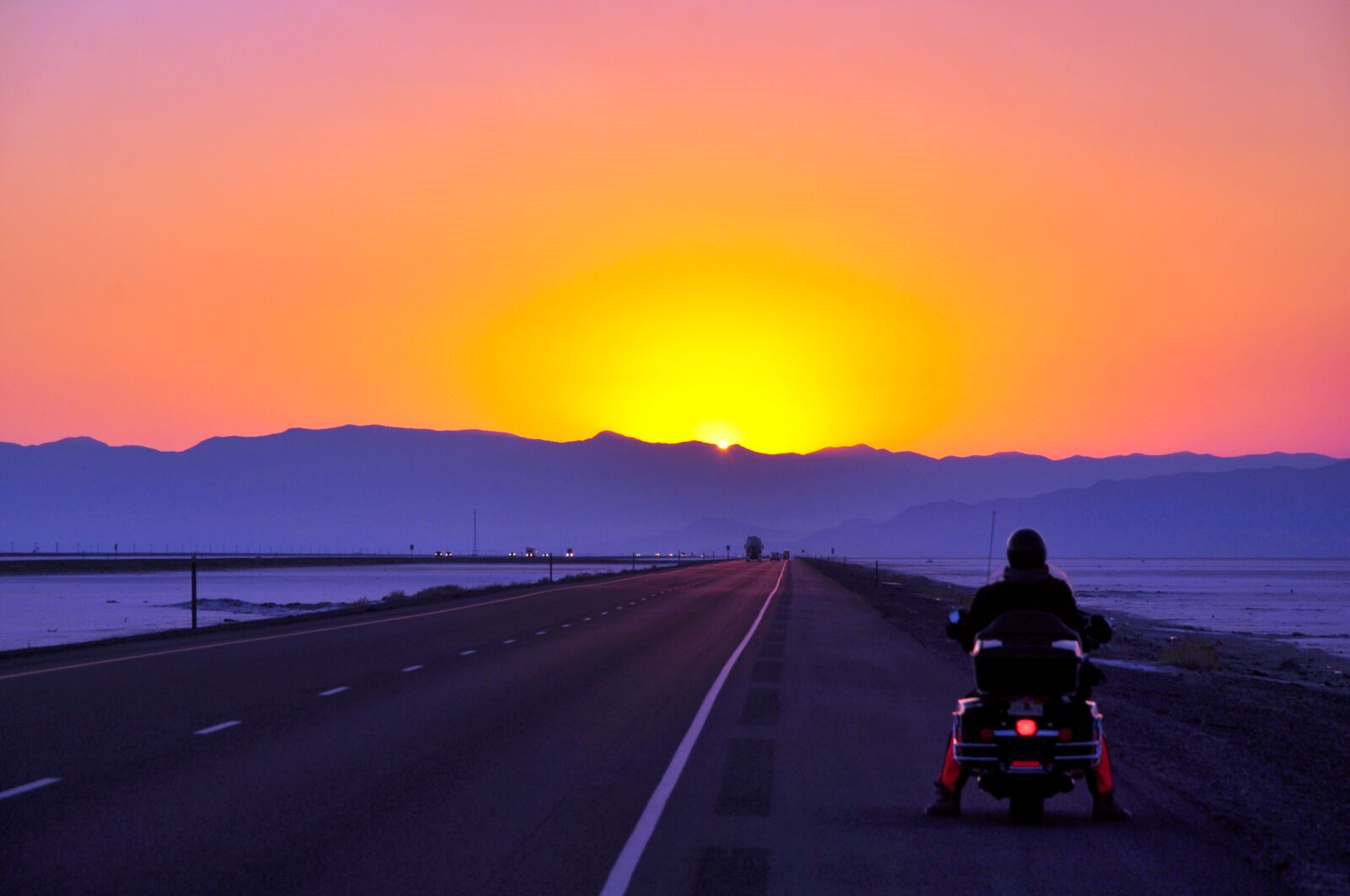 Nikon D5000 sample photo. Sunset, harley, road photography