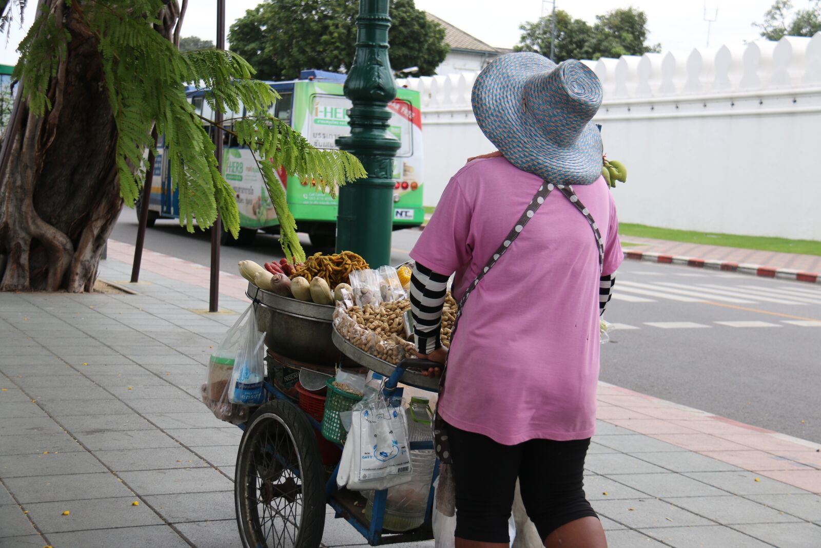 Canon EF-S 18-200mm F3.5-5.6 IS sample photo. Seller, street, city photography