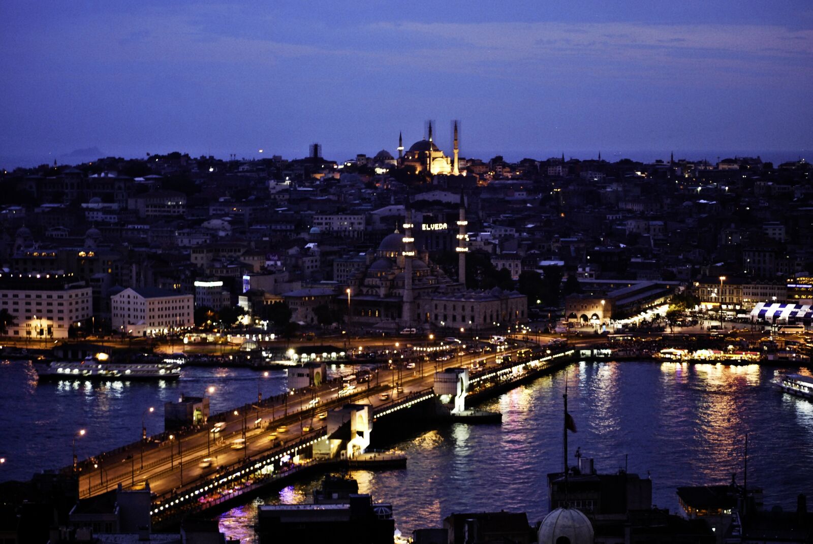 Nikon D60 sample photo. Istanbul, night, river photography