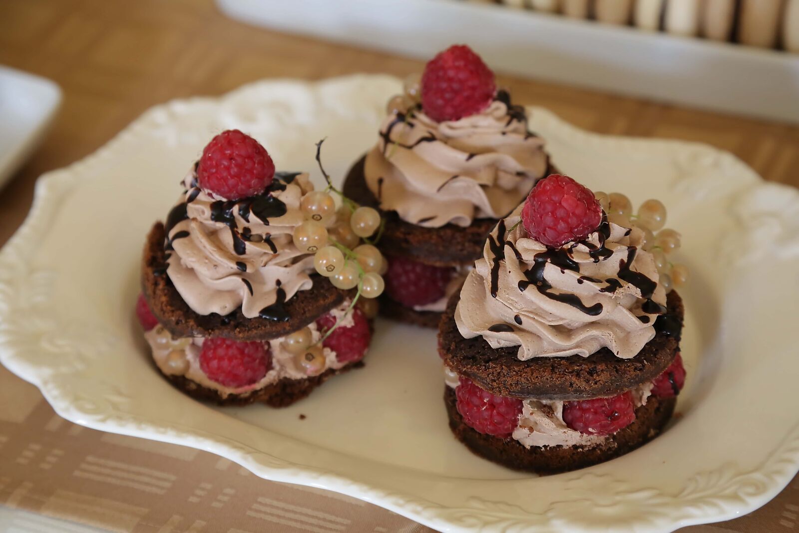 Canon EF 24-105mm F4L IS USM sample photo. Raspberries, berries, cream, chocolate photography