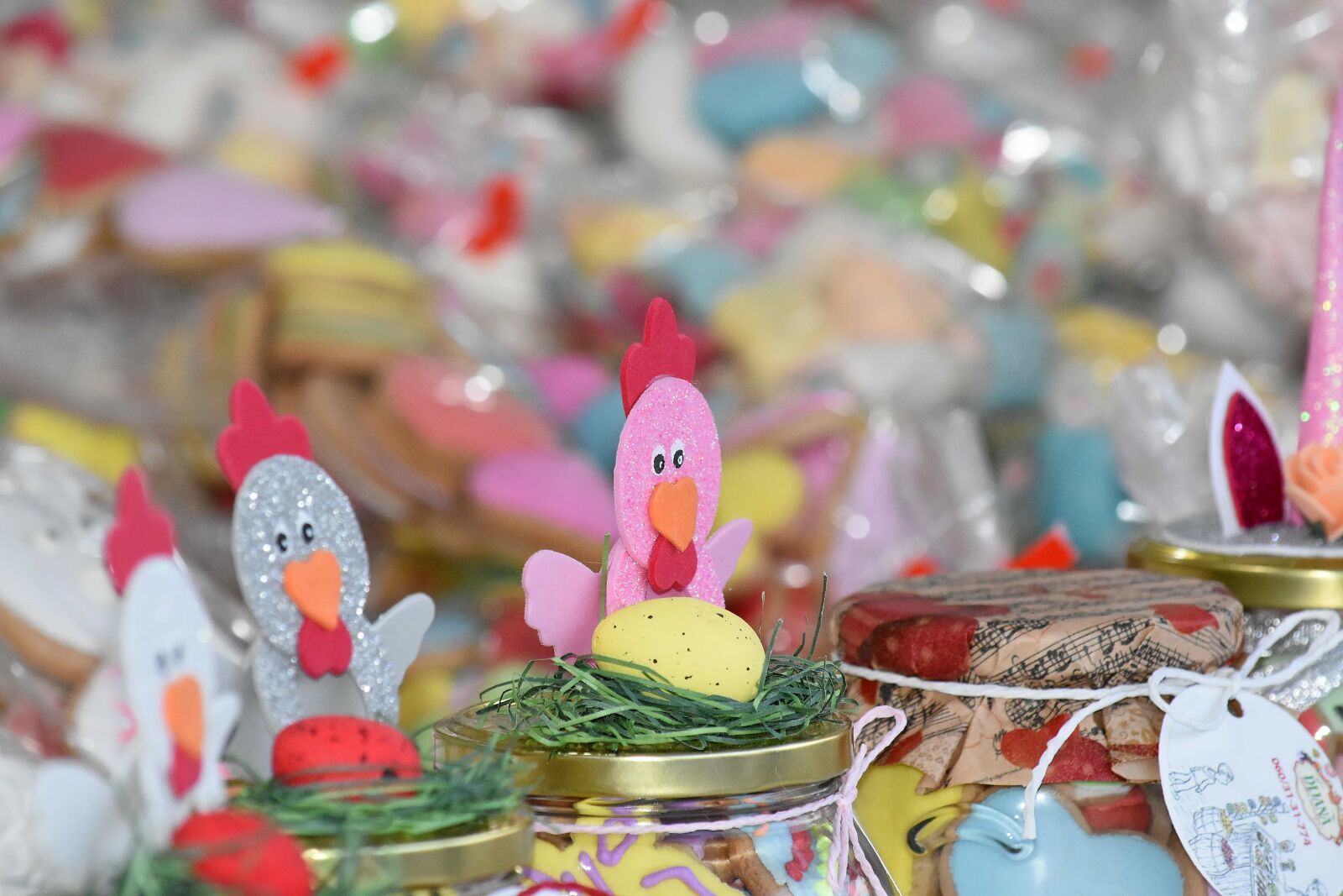 Nikon D5500 sample photo. Easter, handmade, jar, toys photography