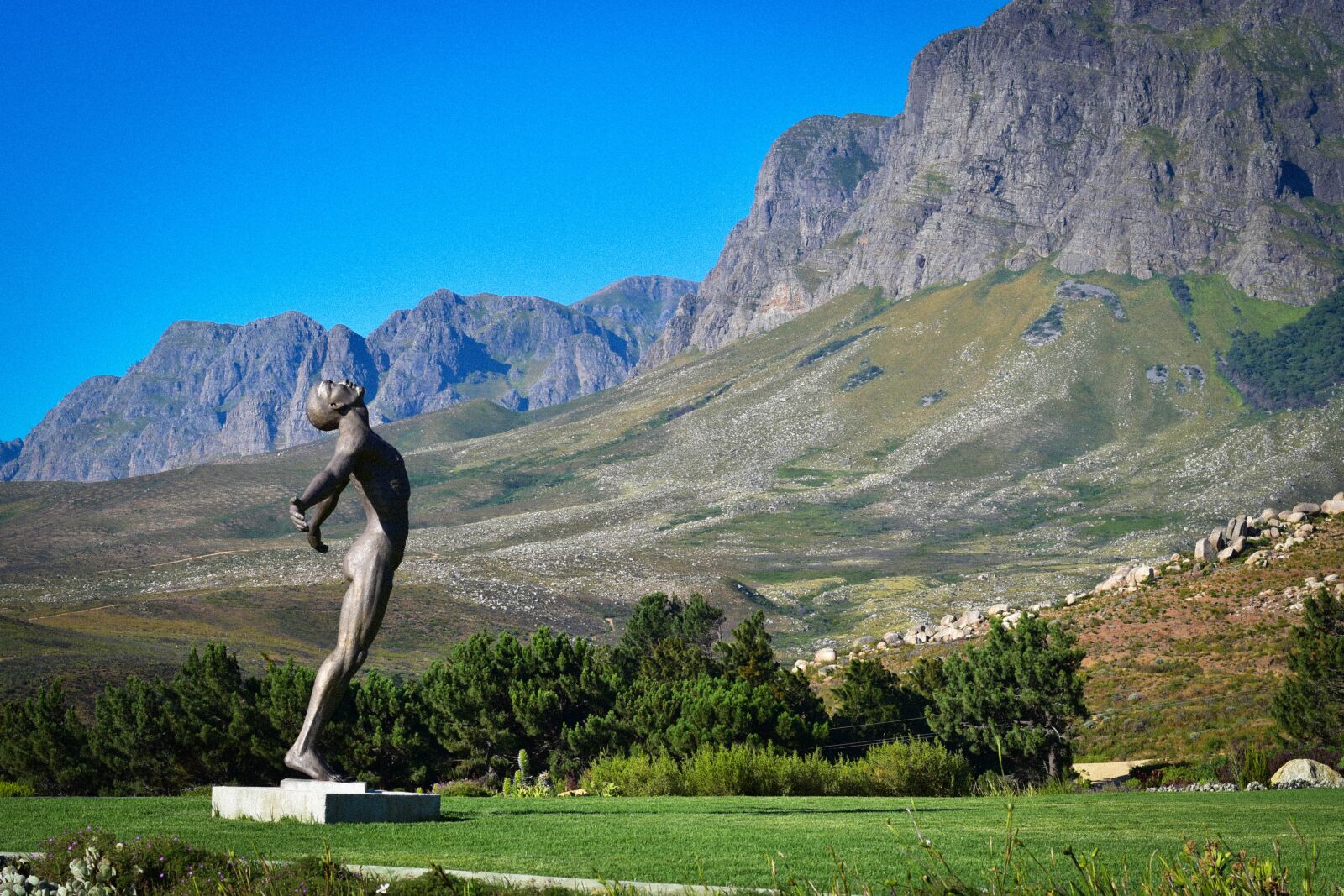 Nikon D5500 sample photo. Statue, mountain, vineyard photography