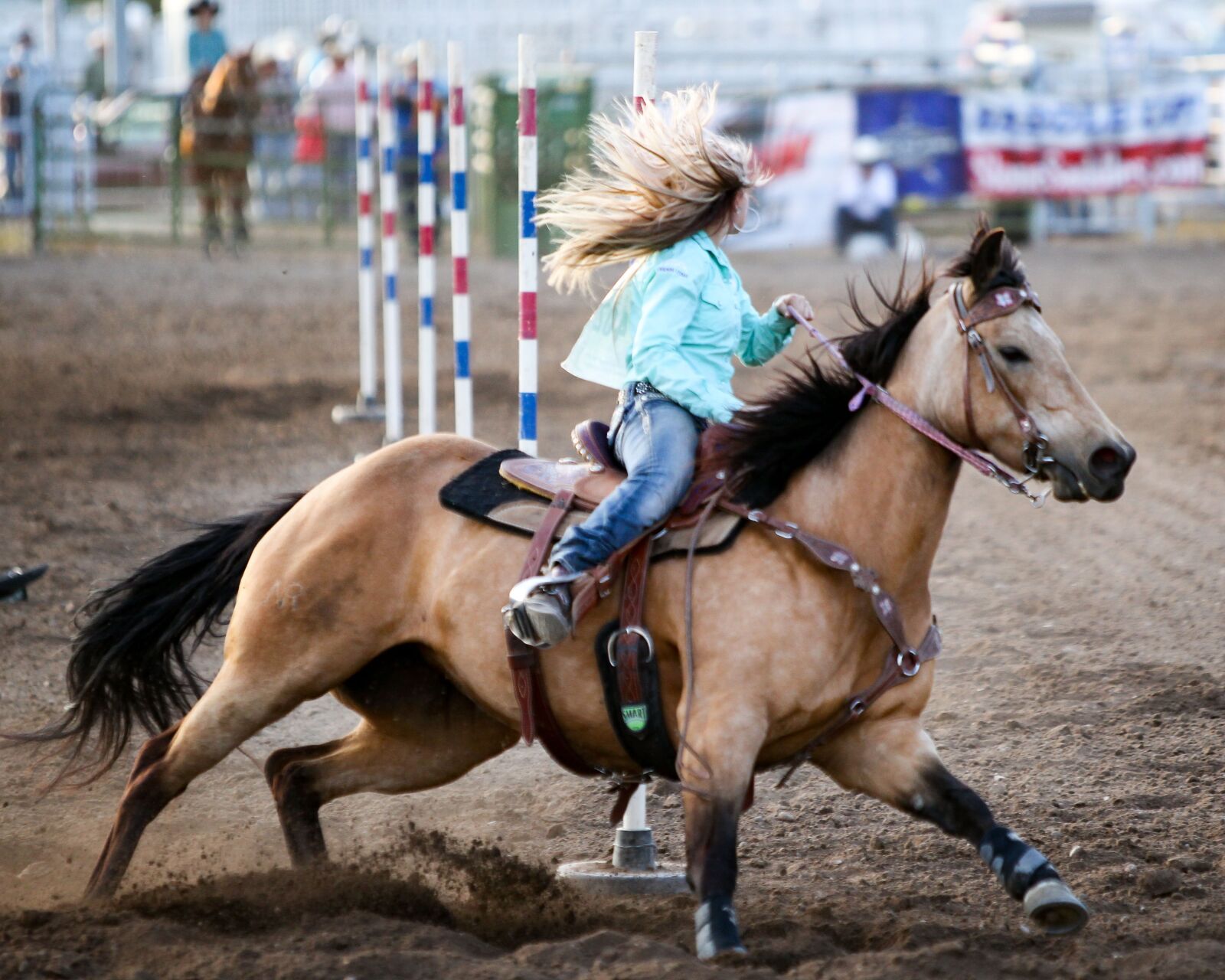 Canon EOS-1D Mark IV + Canon EF 70-200mm F2.8L IS USM sample photo. Rodeo, horse, barrel photography