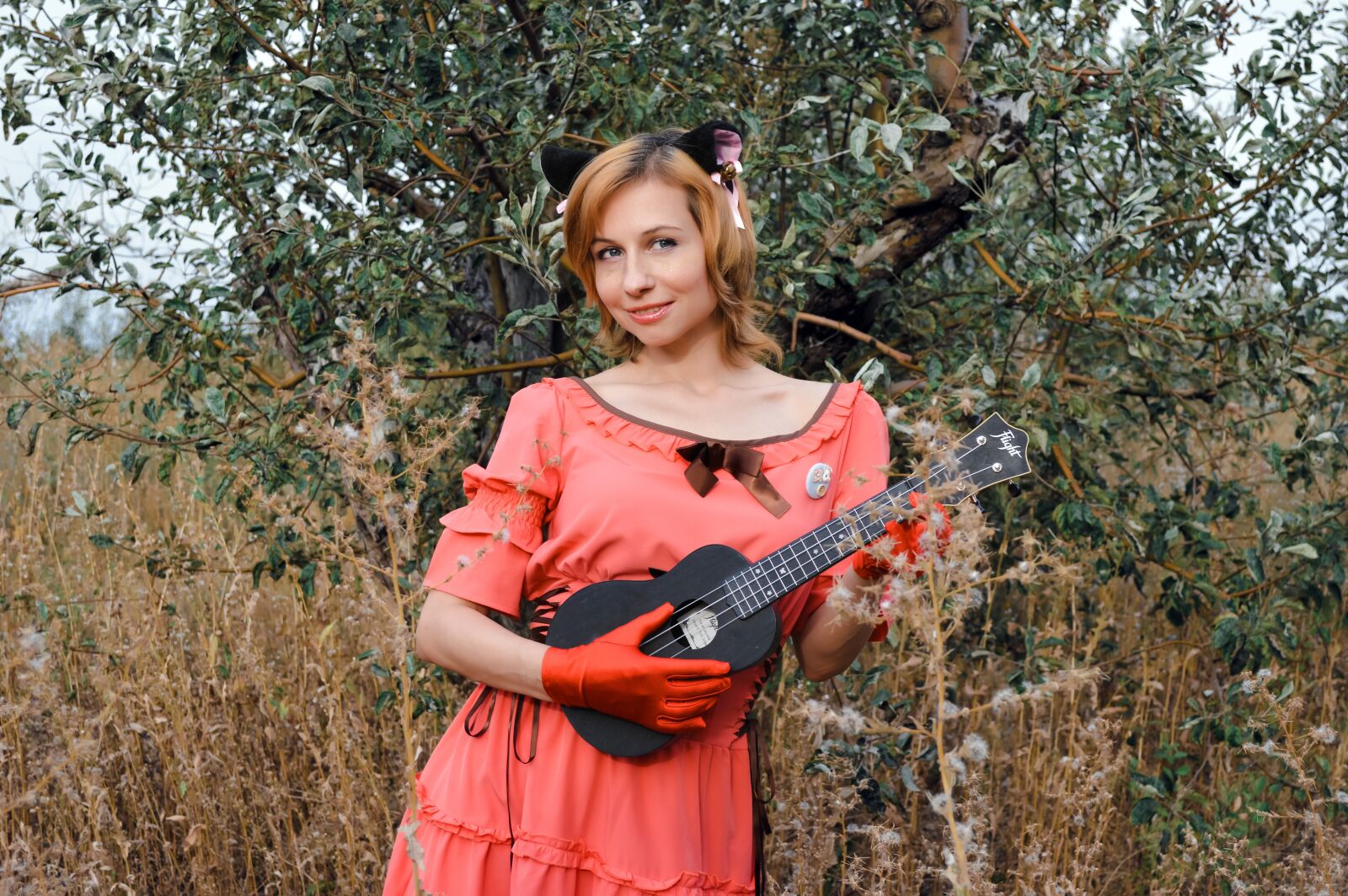Nikon D3200 sample photo. Woman, cosplay, ukulele photography