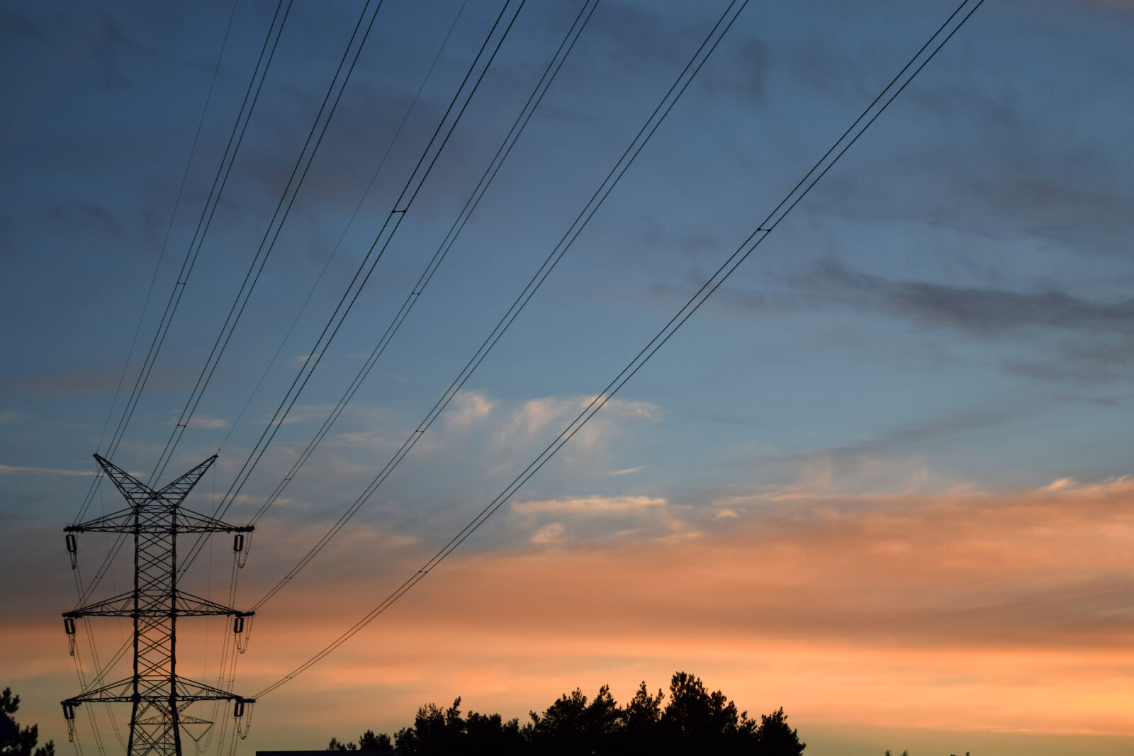 Nikon D3300 sample photo. Autumn, clouds, electric, lines photography