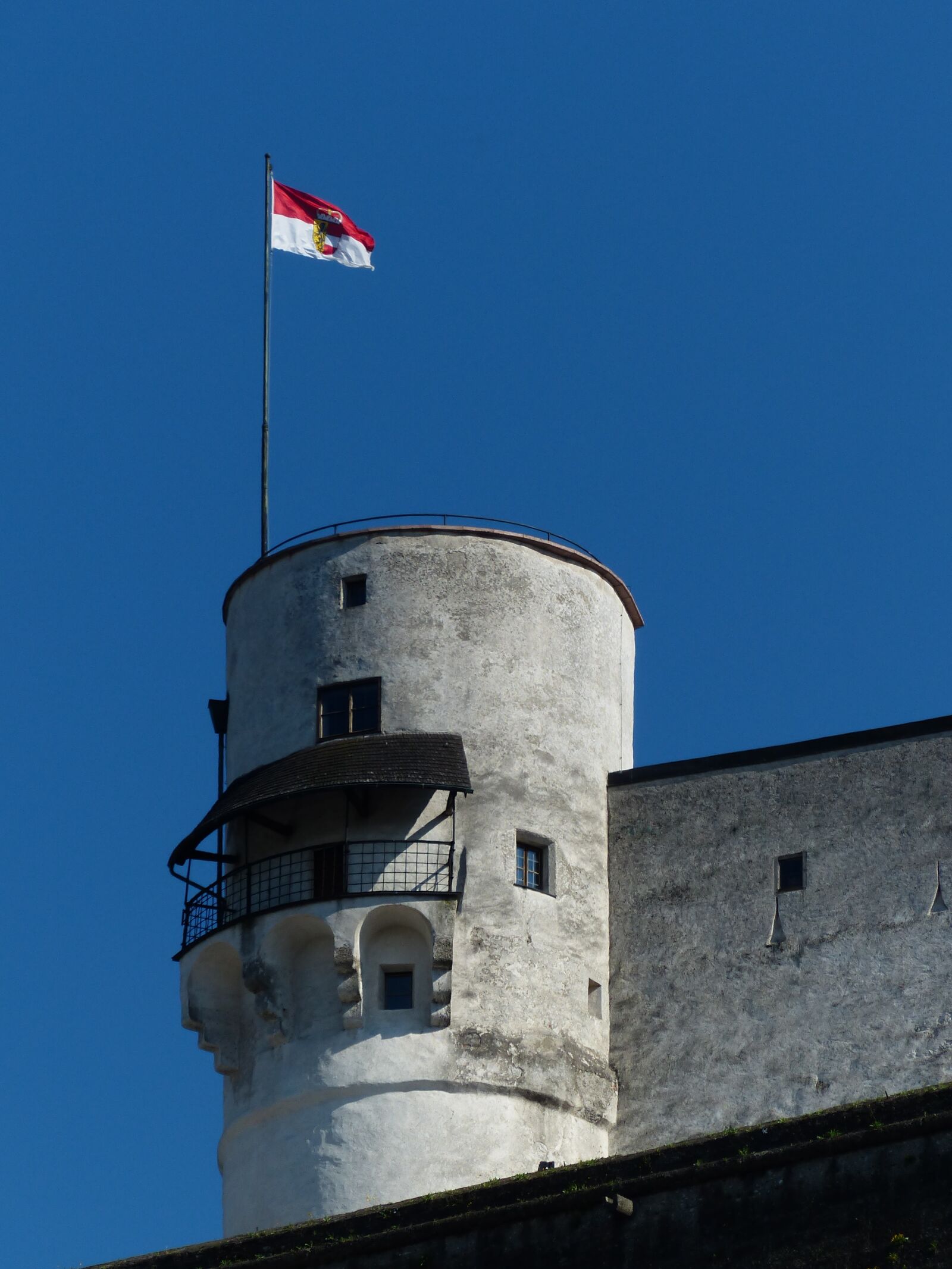 Panasonic Lumix DMC-FZ200 sample photo. Tower, flag, austria photography