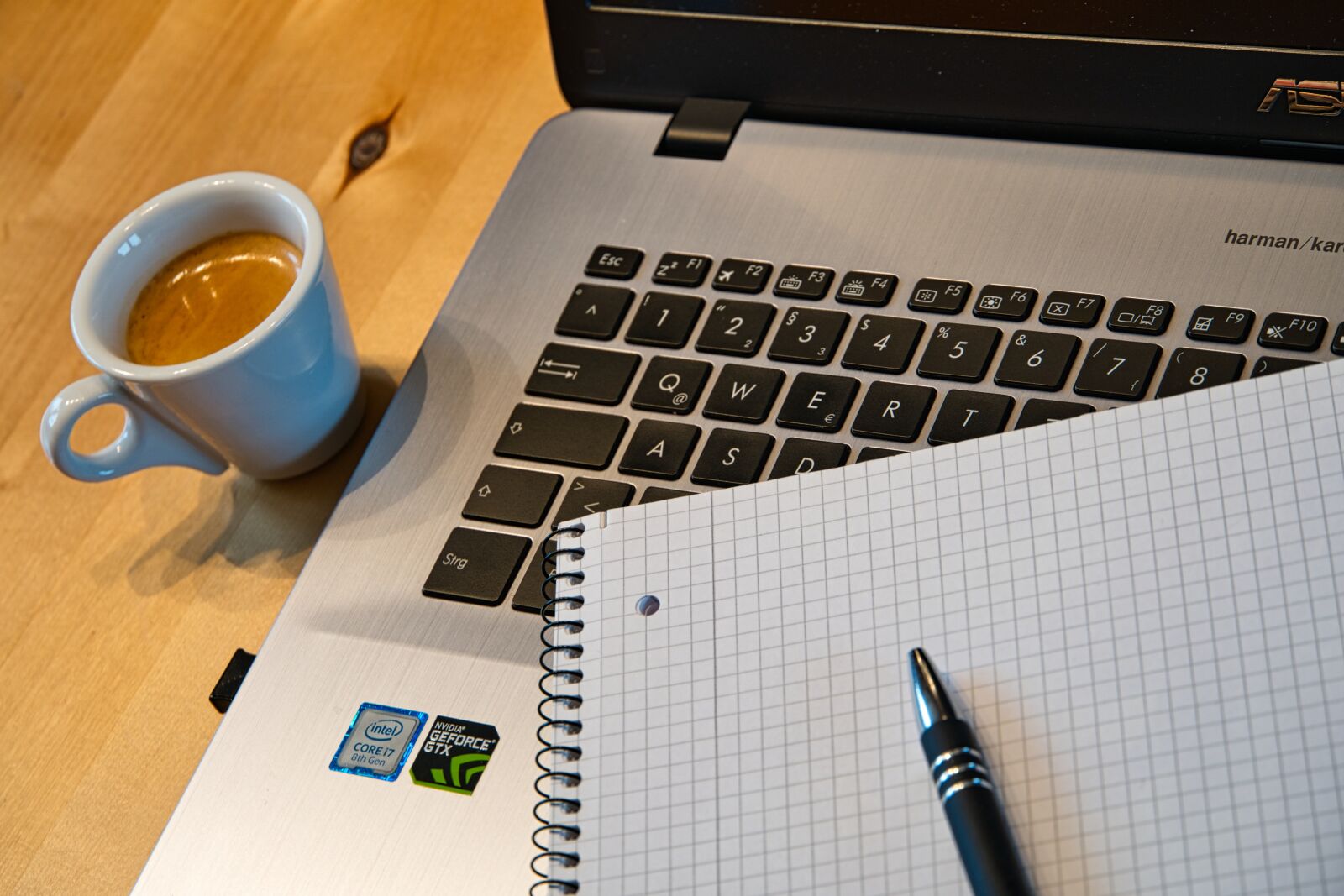 Sony a6400 sample photo. Home office, coffee, computer photography