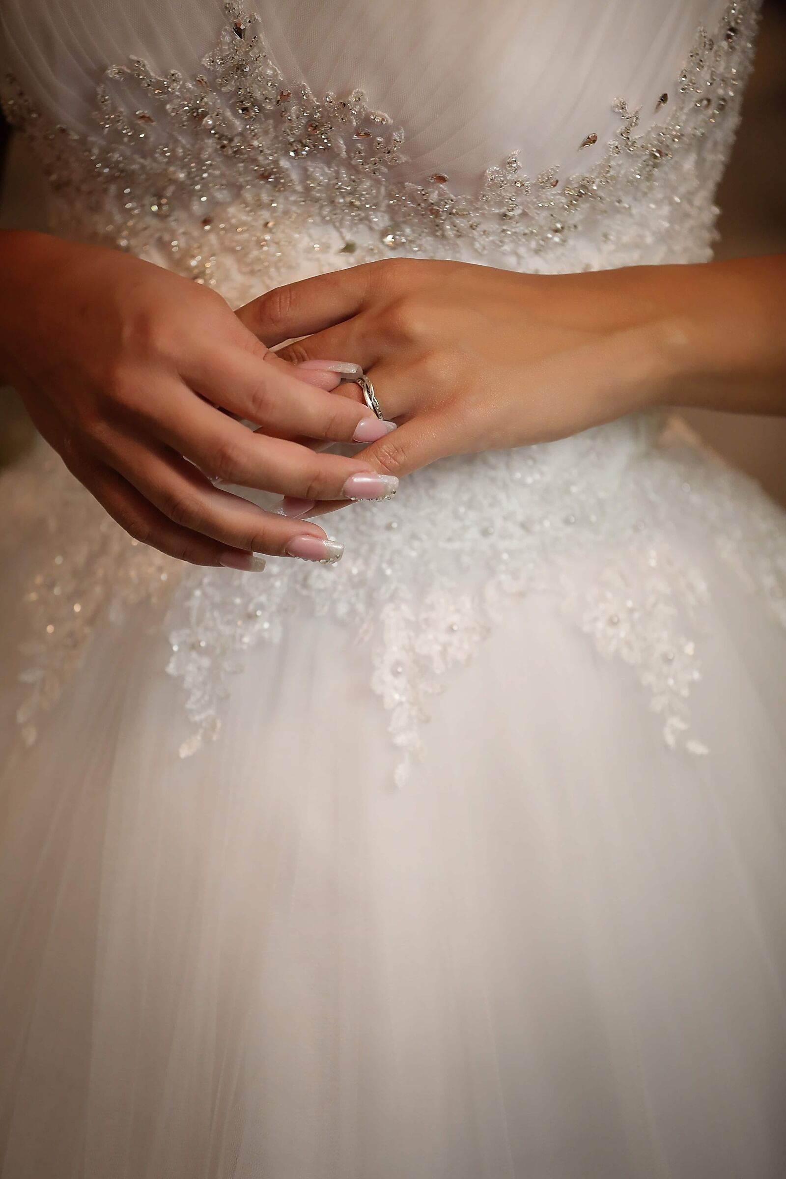 Canon EF 70-200mm F2.8L IS II USM sample photo. Wedding ring, wedding dress photography