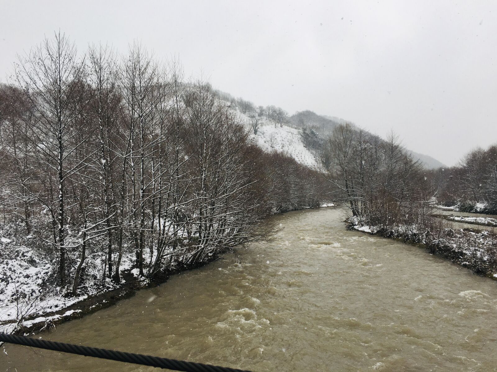 Apple iPhone 6s sample photo. Winter, bridge, snowfall photography