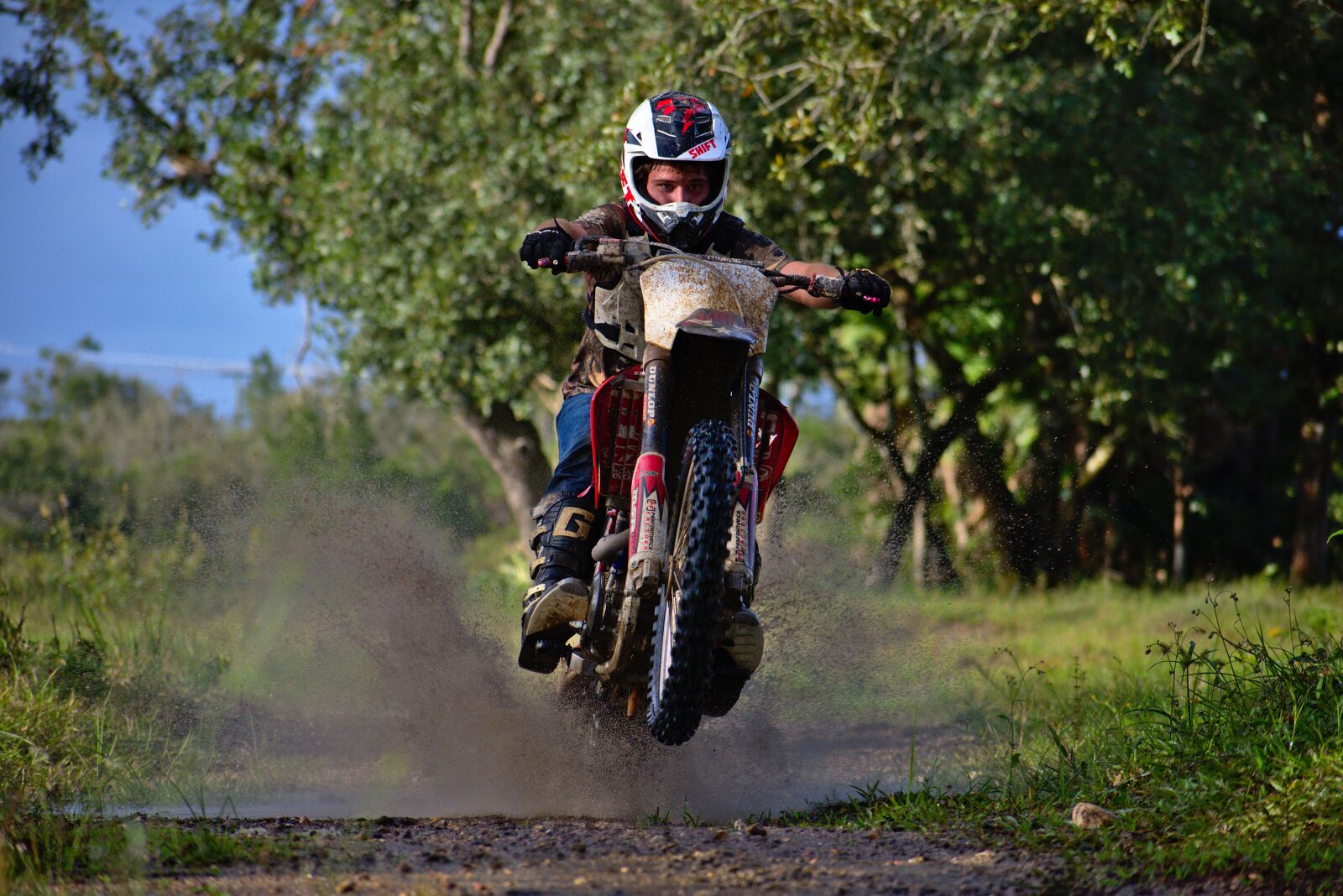Nikon D7200 sample photo. Wheeler, splash, rider photography