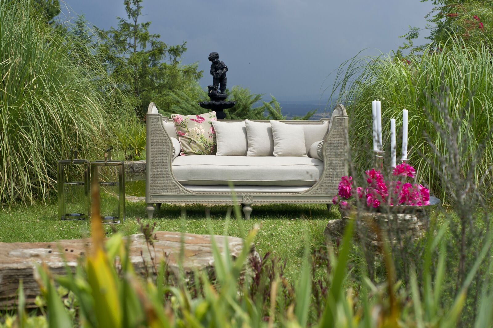 Sony Alpha DSLR-A850 sample photo. Armchair, garden, beautiful photography