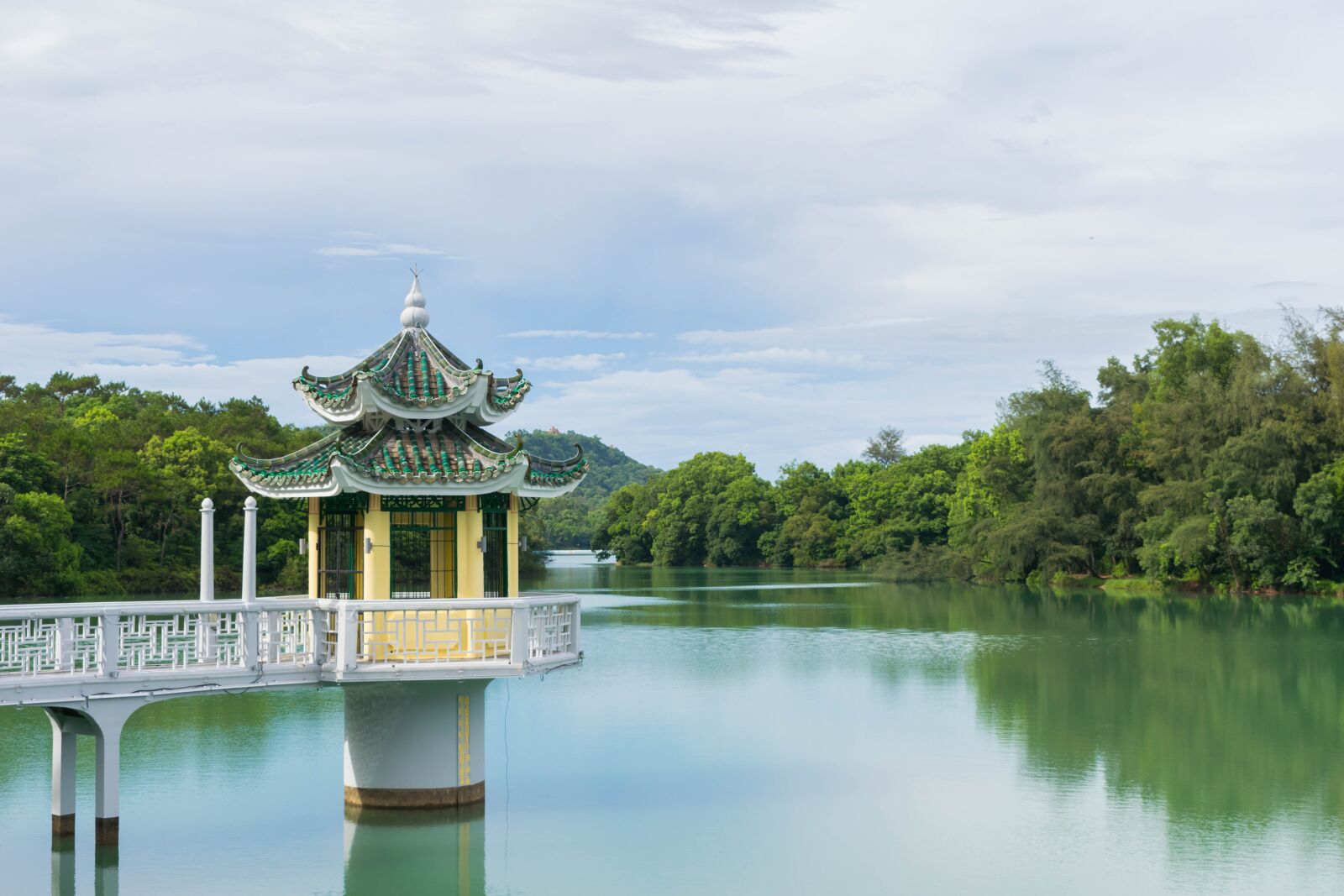 Nikon D5300 sample photo. Reservoir, pavilion, scenery photography