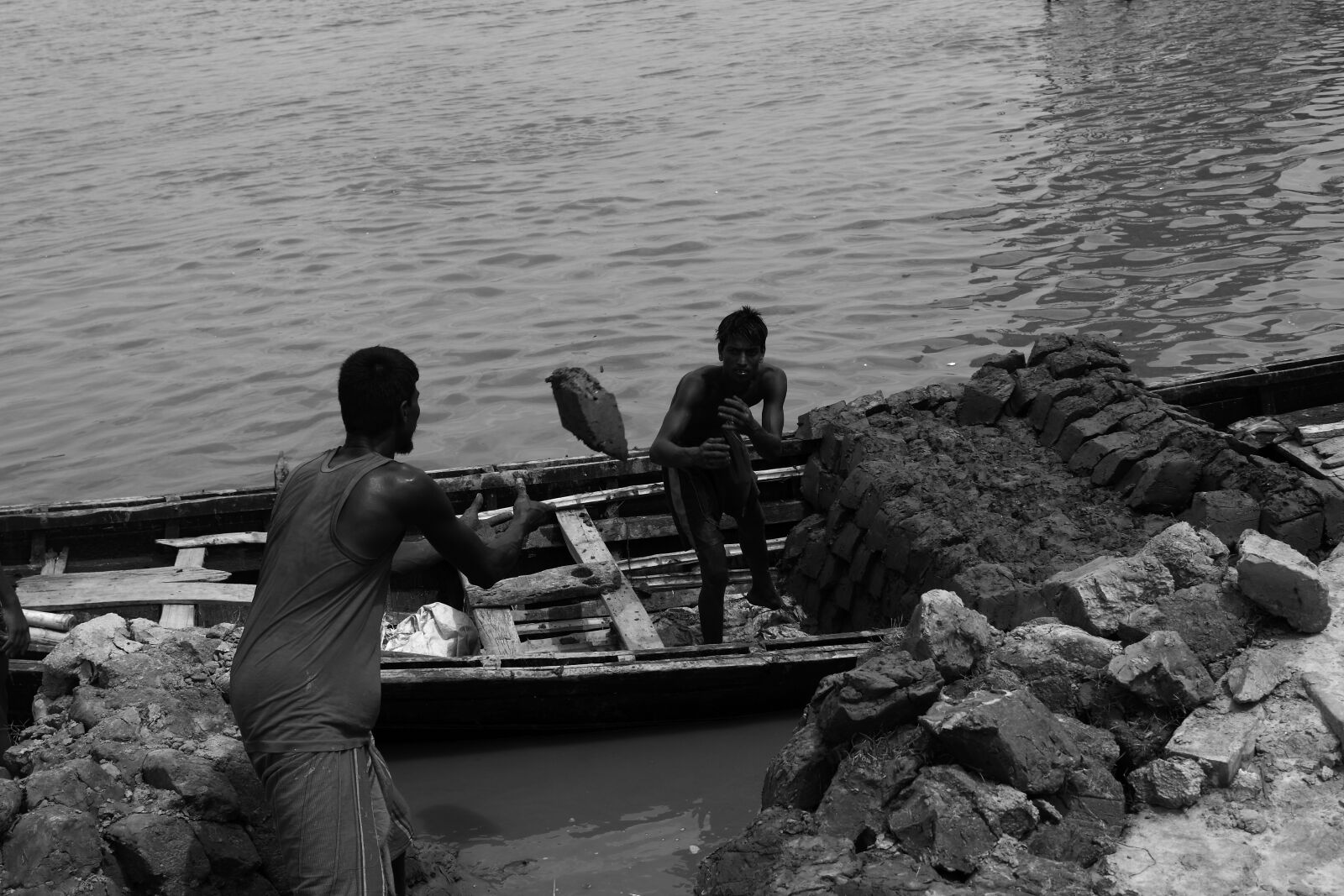 Canon EF 28-70mm f/3.5-4.5 sample photo. Bangladesh, canal, fisherman, flower photography