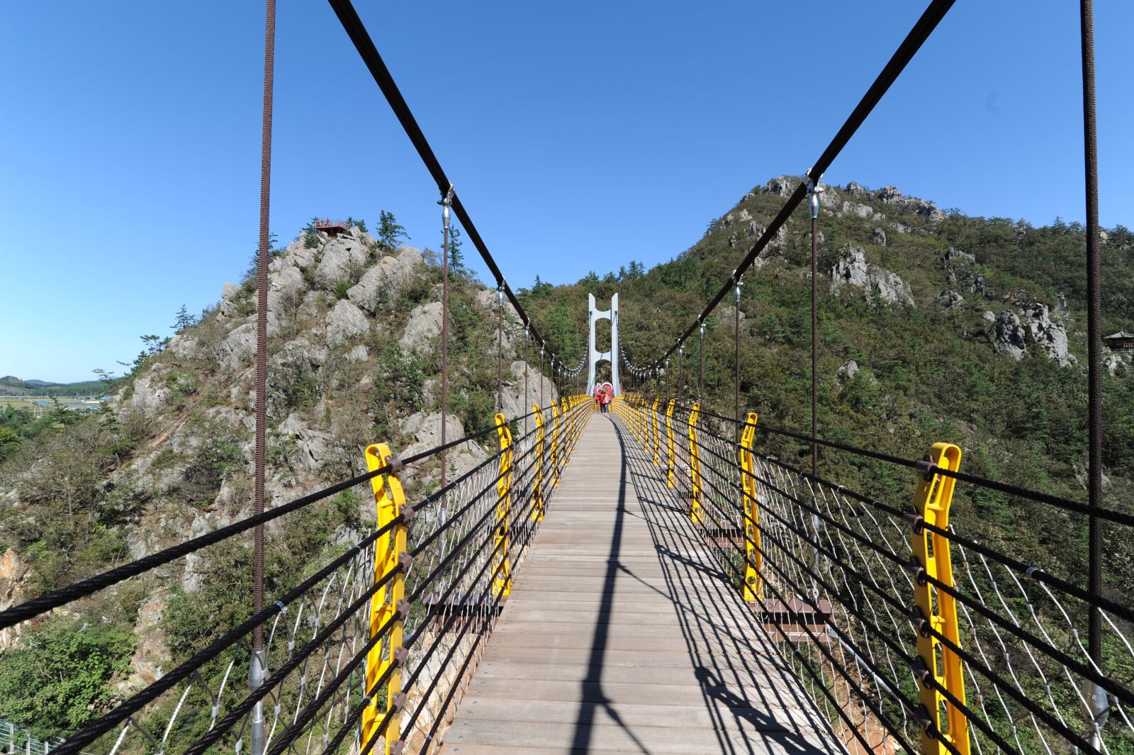 Nikon D700 sample photo. Perspective, mountain, suspension bridge photography