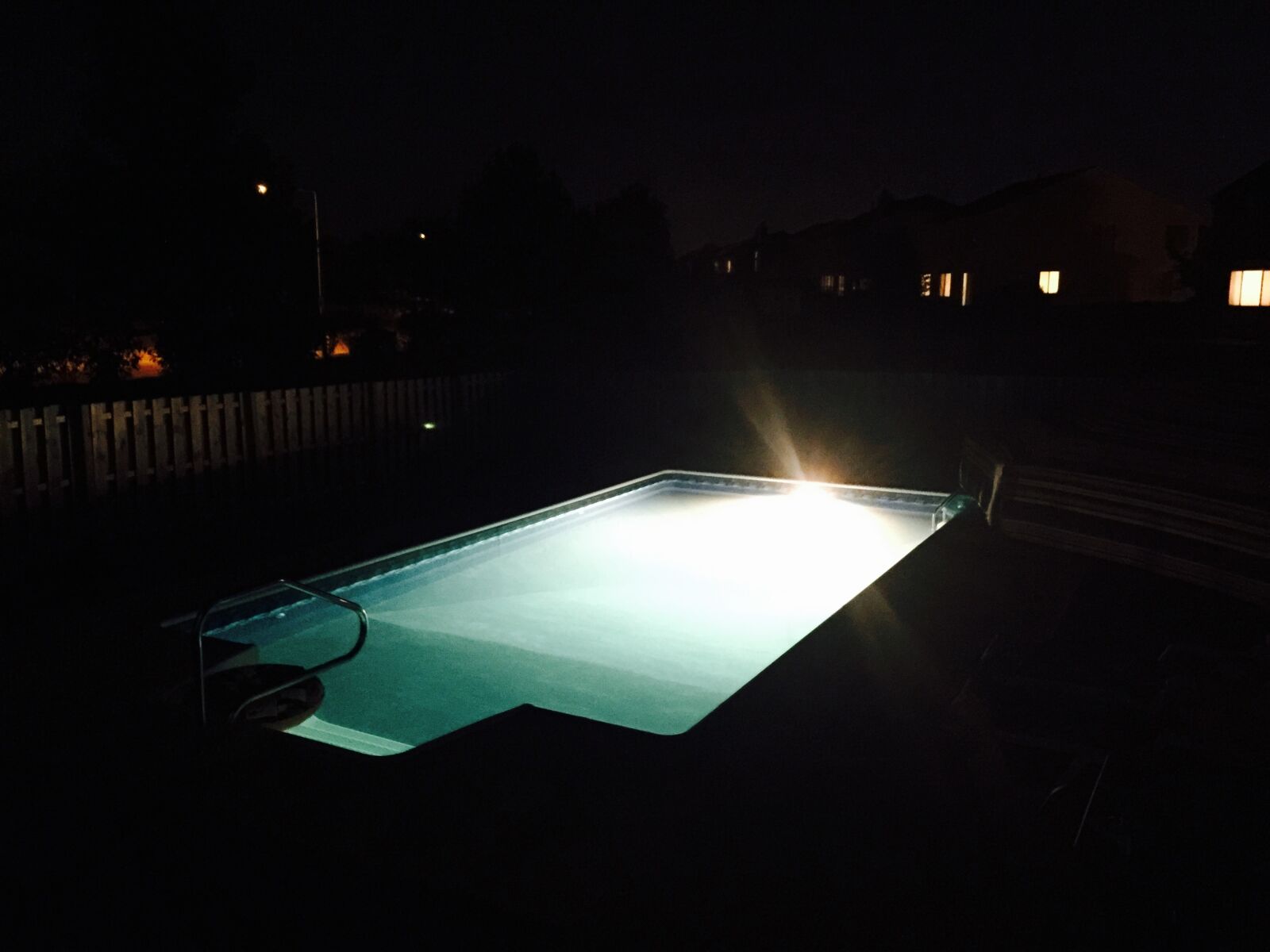 iPhone 6 Plus back camera 4.15mm f/2.2 sample photo. Pool, at, night photography