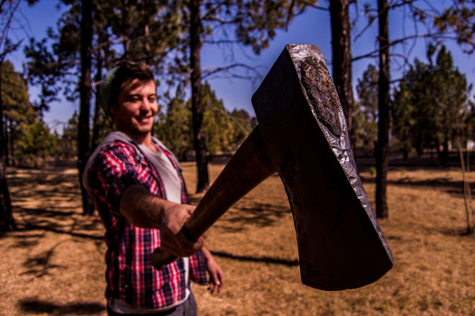 Nikon D3200 sample photo. Wood, lumberjack, axe photography