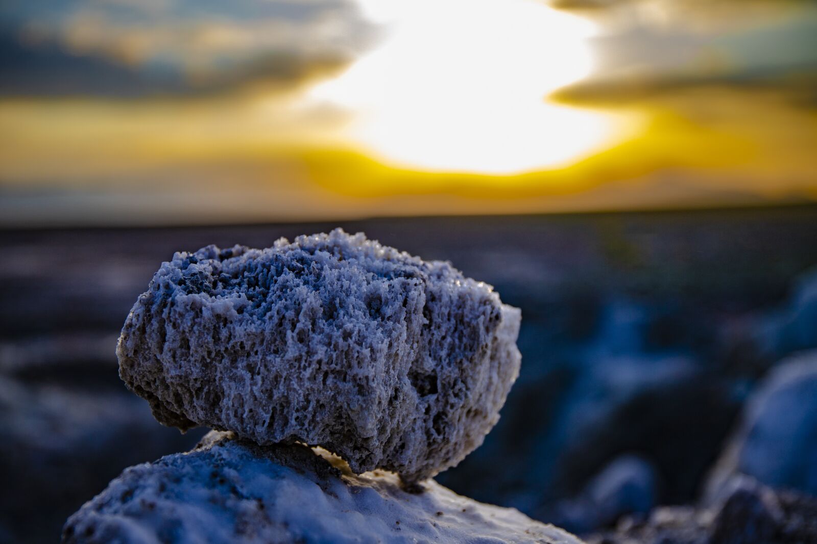 Canon EOS 6D Mark II sample photo. Salt, rock, lake photography