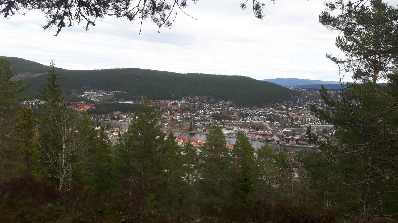 Samsung Galaxy S5 Neo sample photo. Green, kongsberg, city, mountain photography