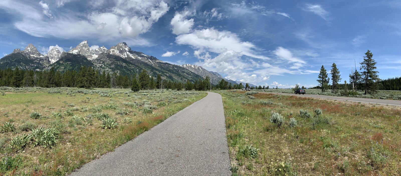 Apple iPhone XS + iPhone XS back camera 4.25mm f/1.8 sample photo. Mountain road, tetons, wyoming photography