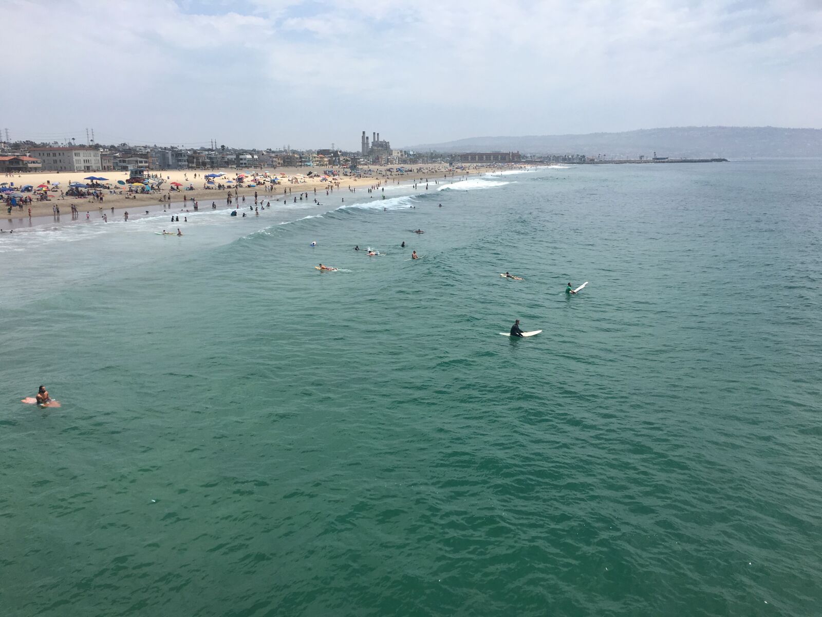Apple iPhone 6s sample photo. Hermosa beach, surfers, ocean photography