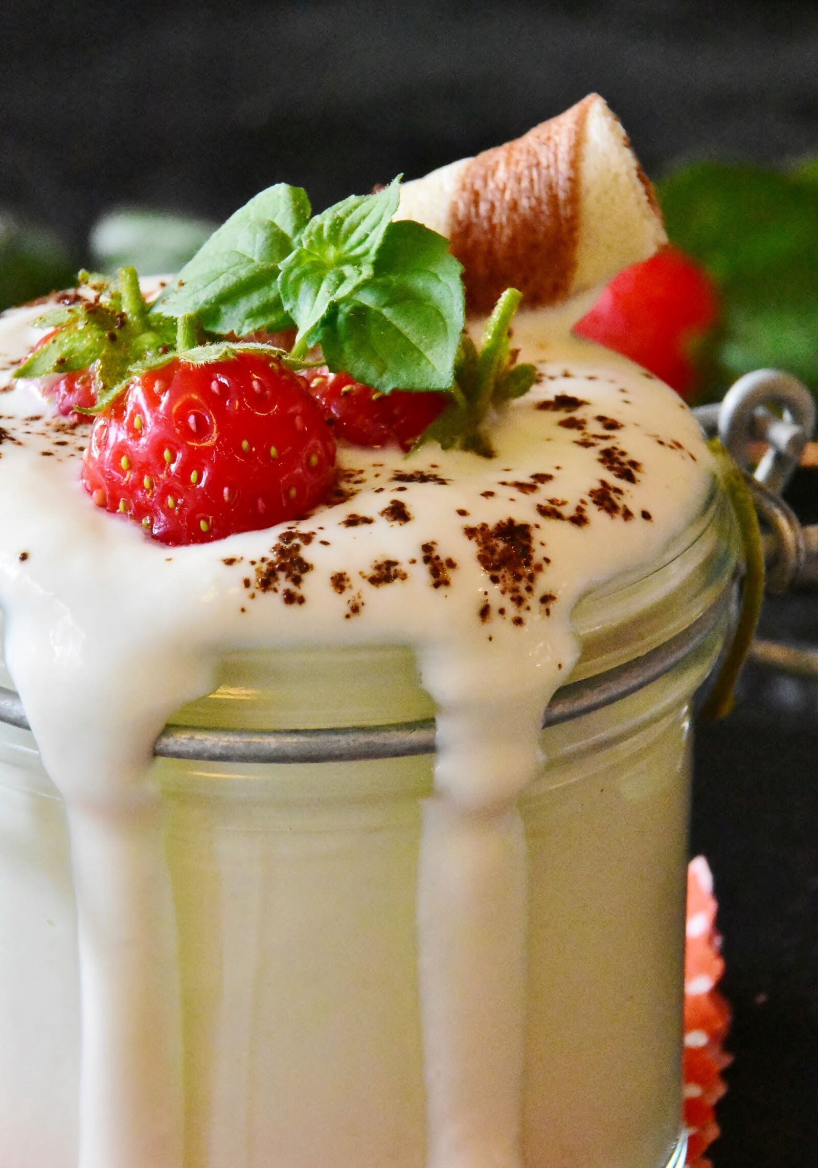 Nikon D7200 sample photo. Yogurt, strawberries, milk product photography
