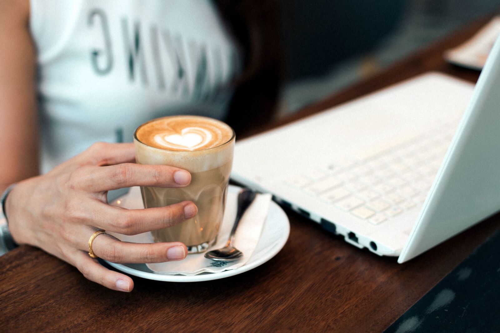 Nikon D750 sample photo. Coffee cup, computer, paper photography