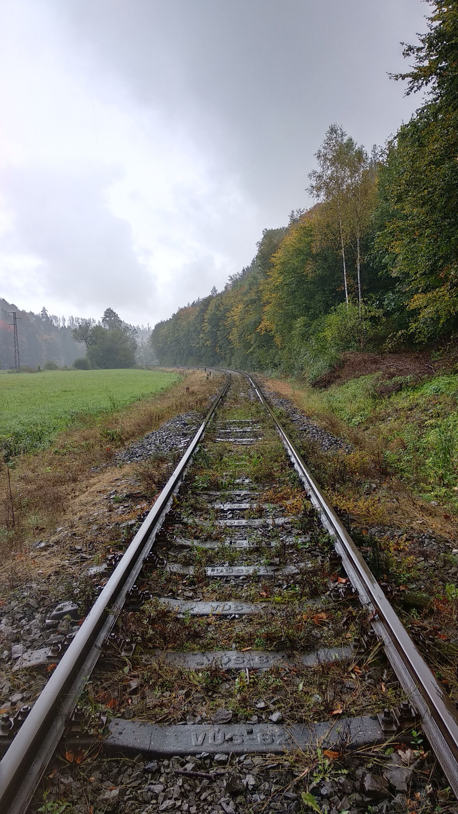Xiaomi Mi A1 sample photo. Railway, countryside, rain photography