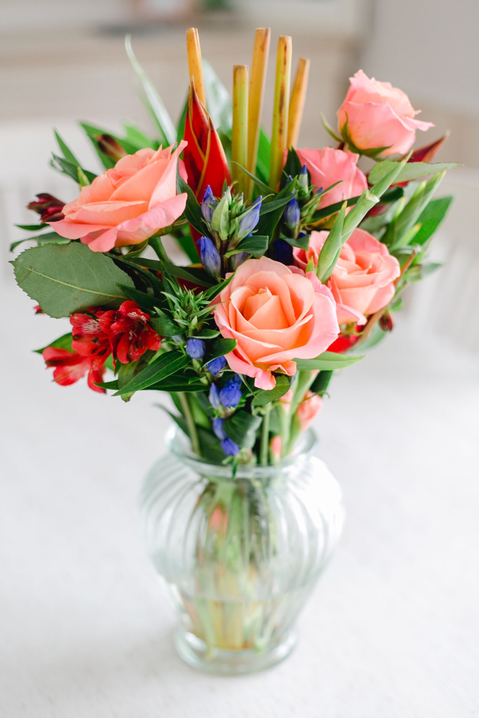 Canon EF 50mm F1.4 USM sample photo. Bouquet, wedding, roses photography