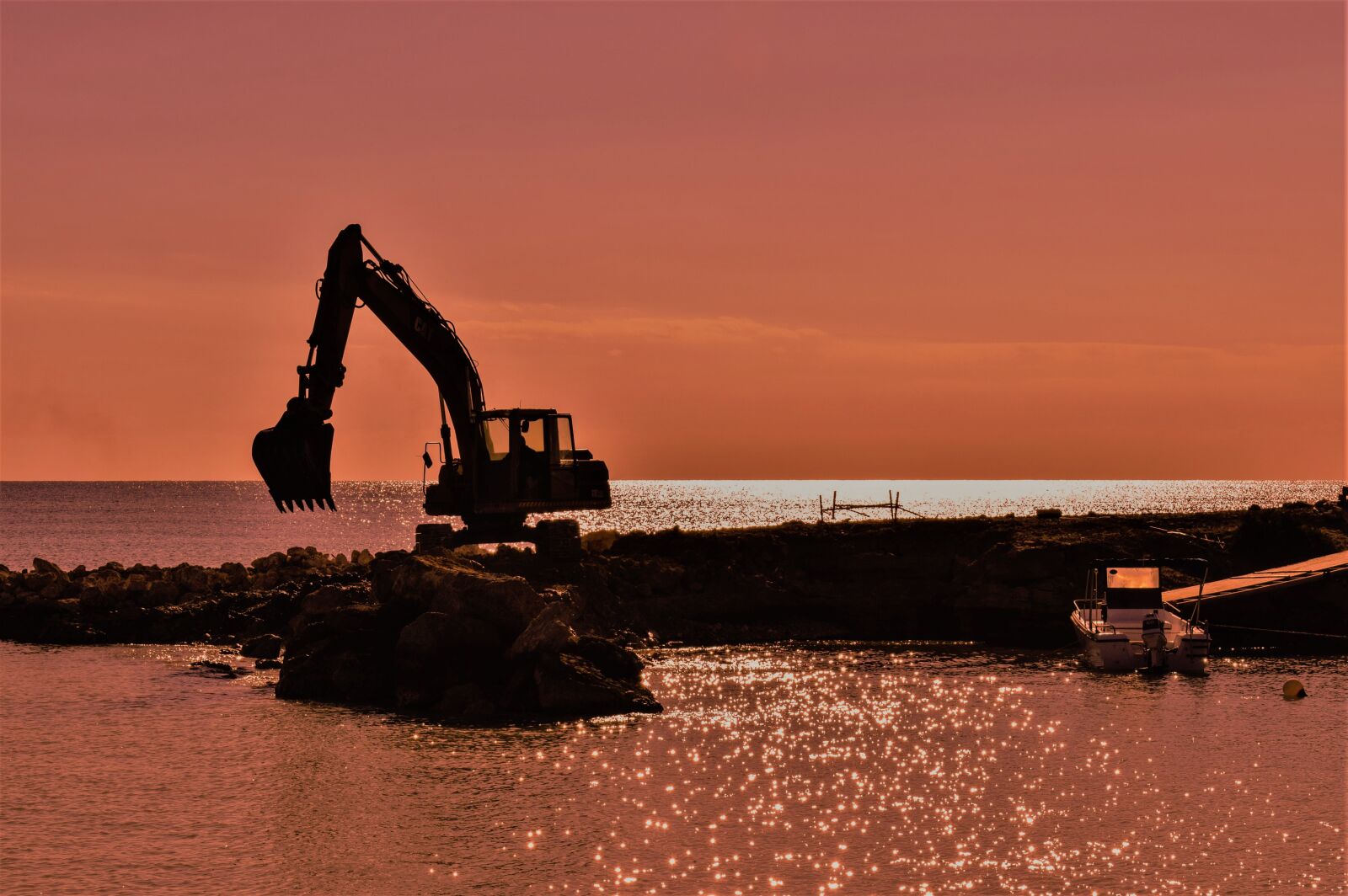 Nikon D3300 sample photo. Digger, working, sunset photography