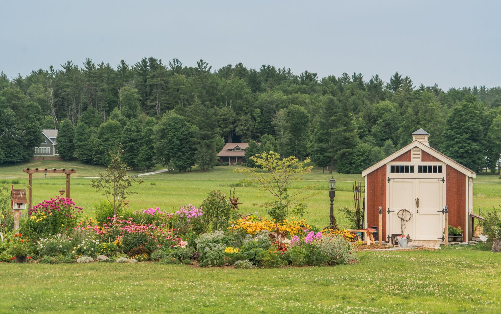 Sony a7R II + Sony FE 24-240mm F3.5-6.3 OSS sample photo. Vermont, garden, shed photography