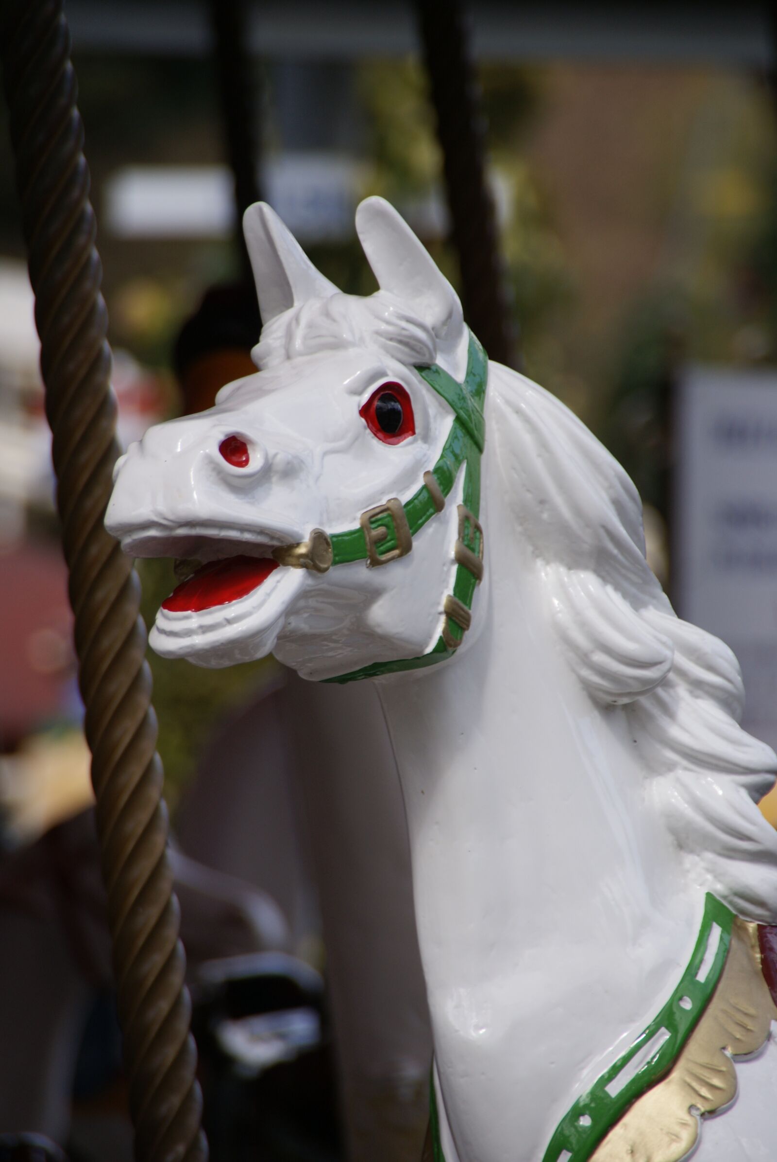 Sony Alpha DSLR-A300 sample photo. Horse, funfair, white photography