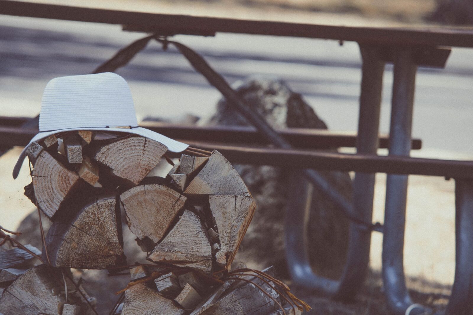 Nikon D5200 sample photo. Hat, firewood, dusk, object photography