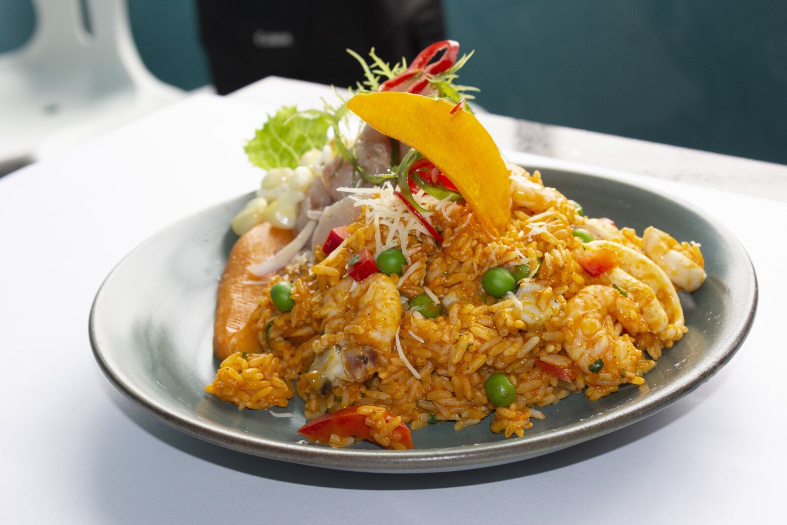 Canon EOS 1200D (EOS Rebel T5 / EOS Kiss X70 / EOS Hi) sample photo. Rice with seafood, food photography
