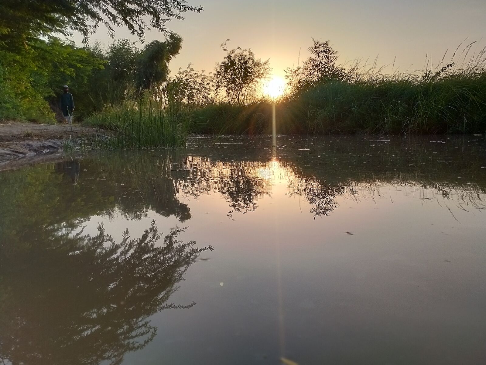 OPPO A5 2020 sample photo. Sunset, sunset in water photography