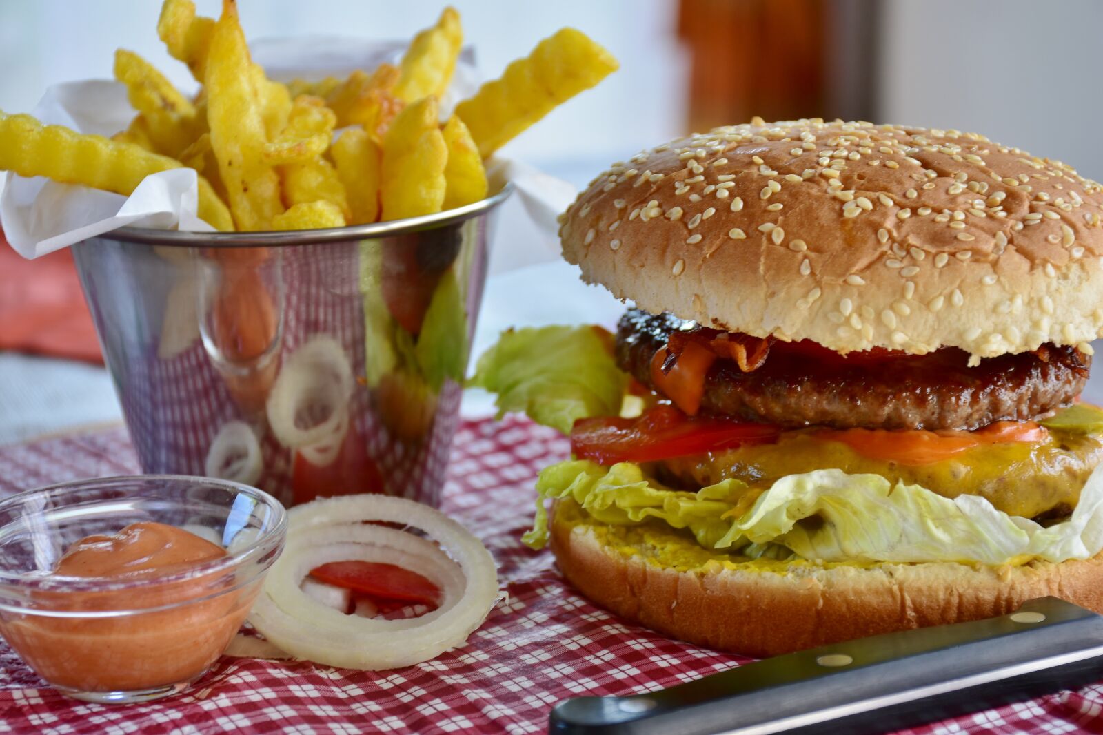 Nikon D7200 sample photo. Burger, hamburger, bbq photography