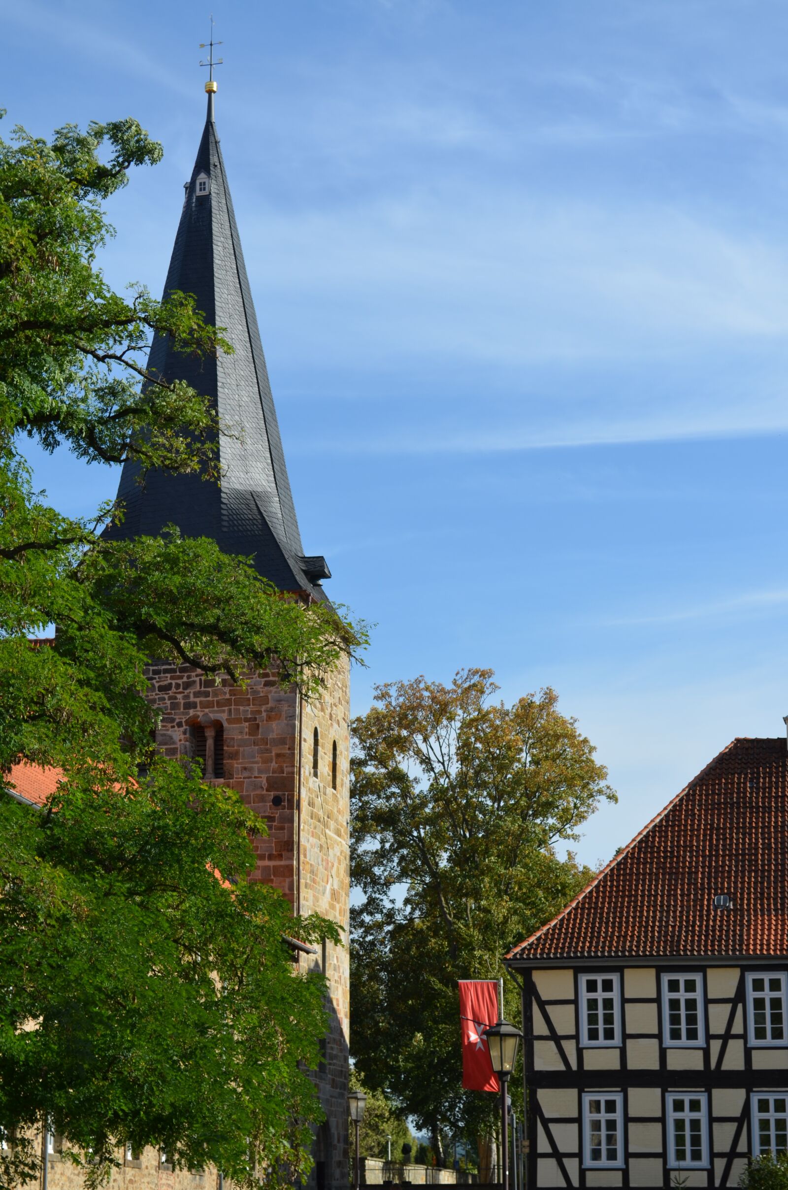 Nikon D5100 sample photo. Church, blue sky, late photography