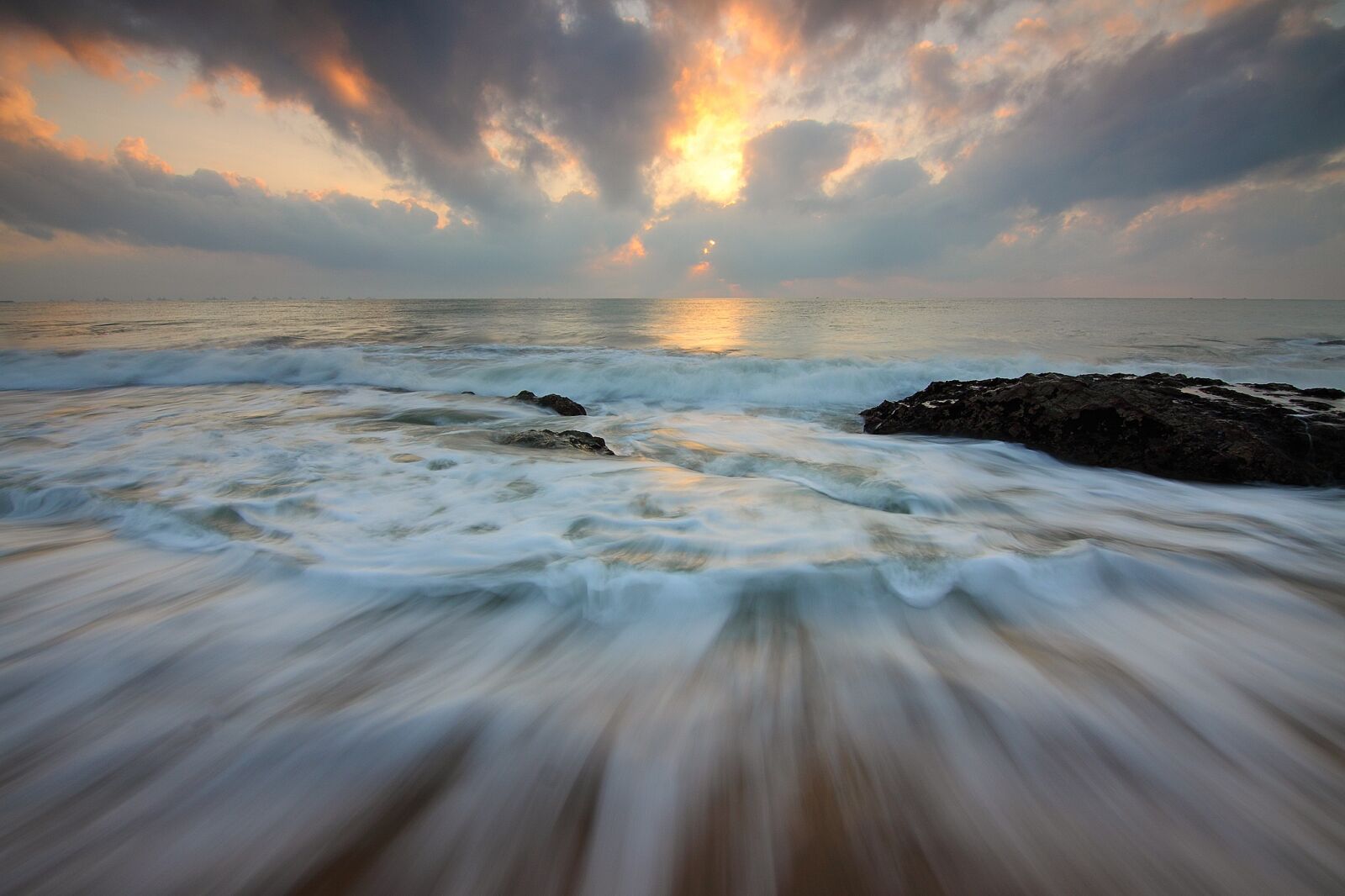 Canon EOS 50D sample photo. Sunrise, motion water, motion photography