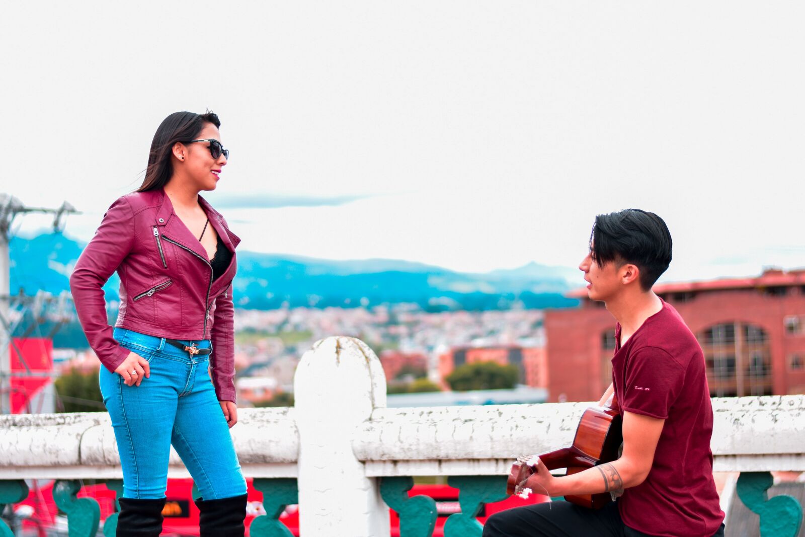 Nikon D3400 sample photo. Girl, guy, guitar photography