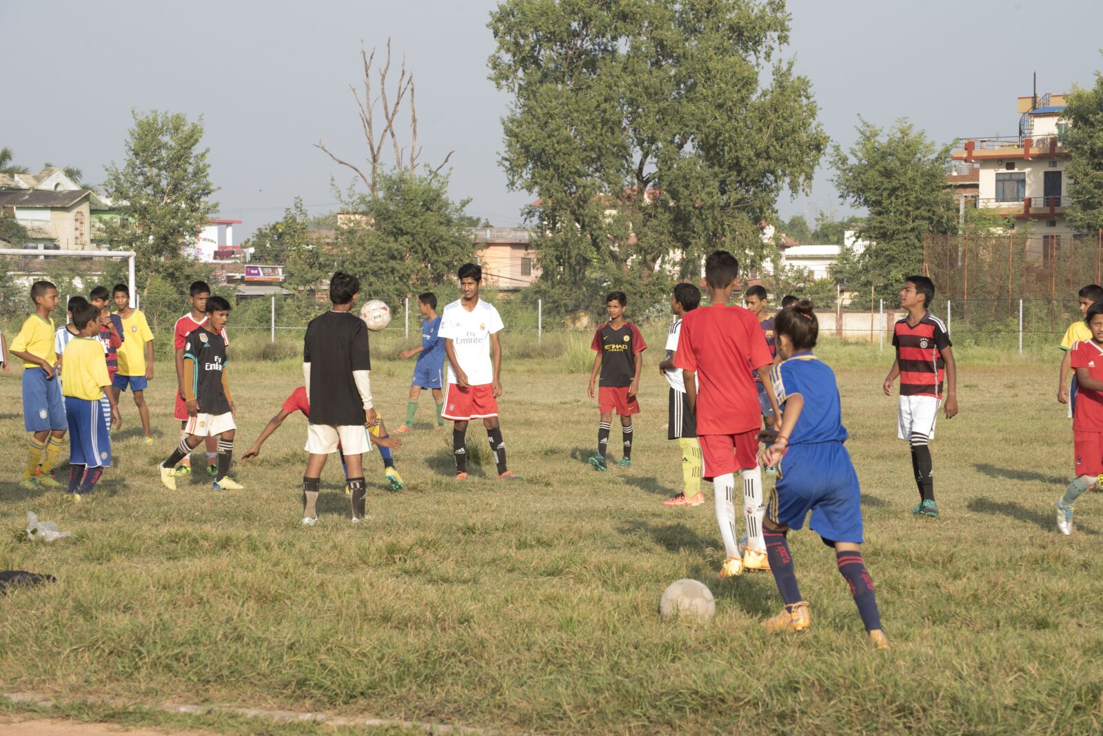 Nikon D750 sample photo. Kids, football, nepal photography