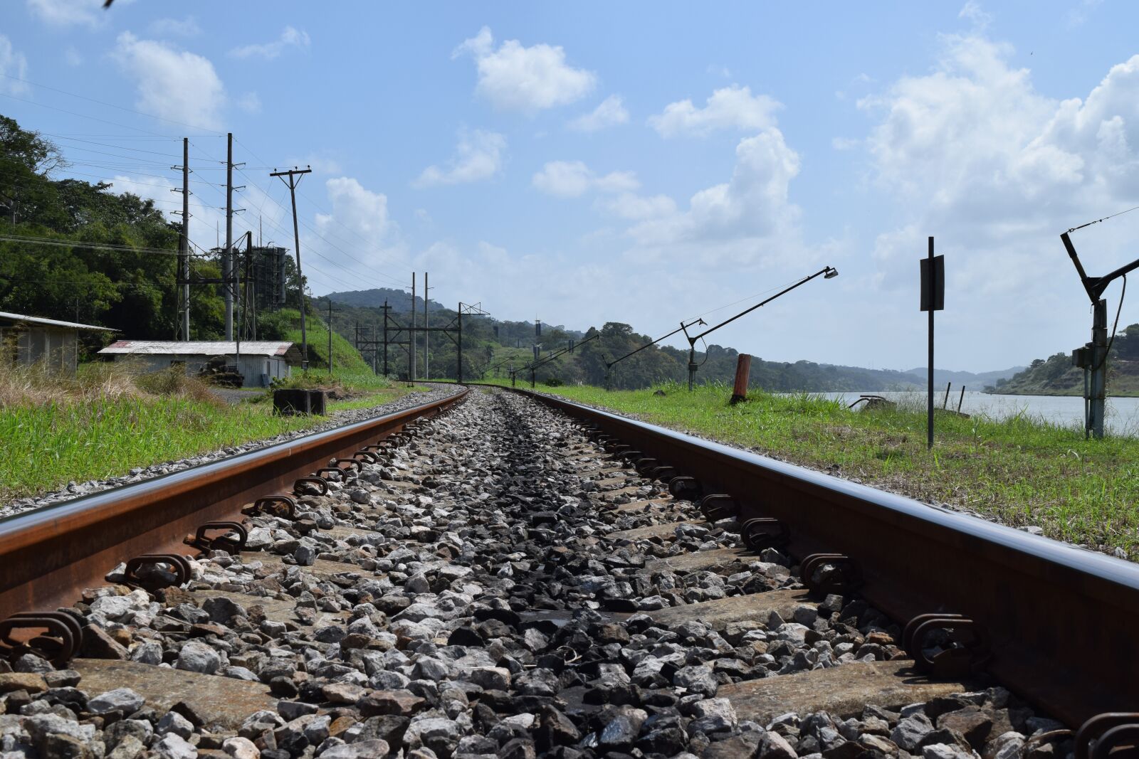 Nikon D3300 sample photo. Panama, train's rails, cargo photography