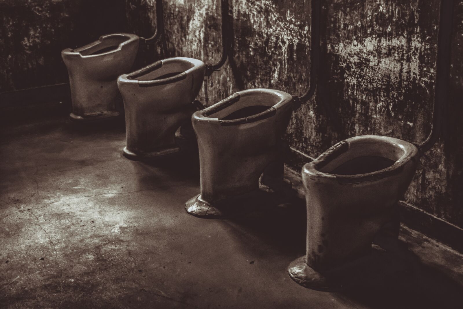 Nikon D3300 sample photo. Auschwitz, concentration camp, toilets photography