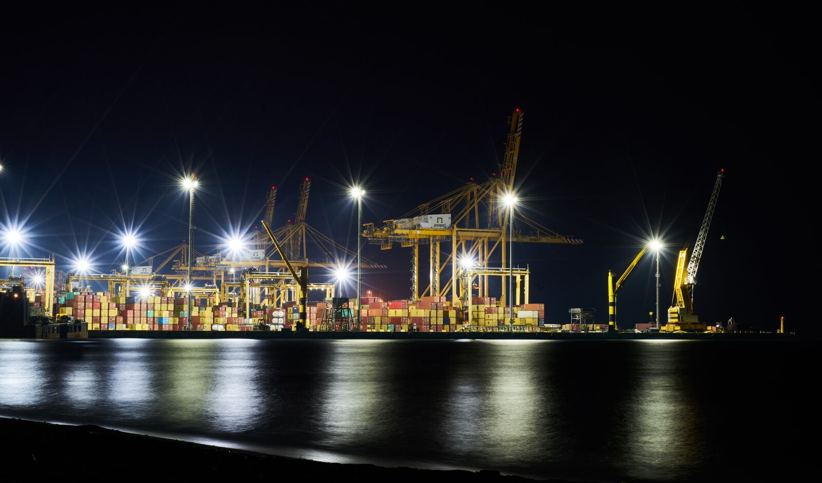 Sony a7R II sample photo. Port, night, long exposure photography