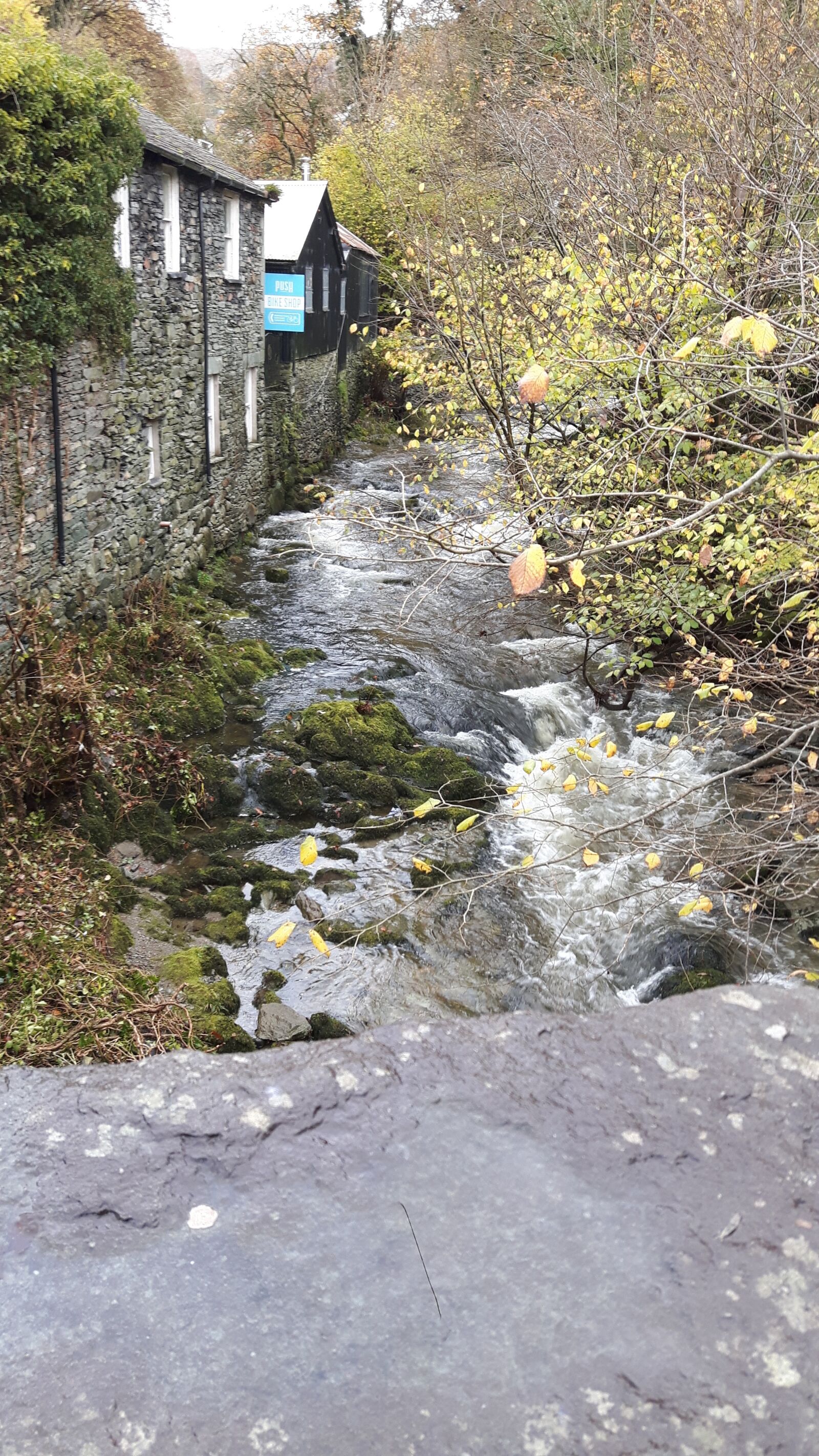 Samsung Galaxy S5 Neo sample photo. Stream, cottage, fall photography