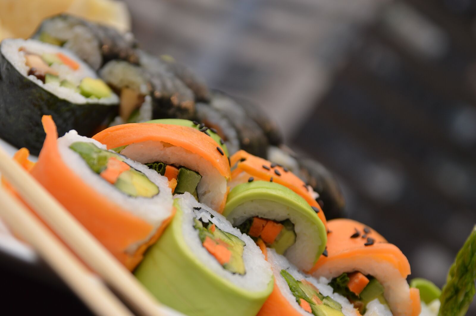 Nikon D3200 sample photo. Sushi, food, seafood photography
