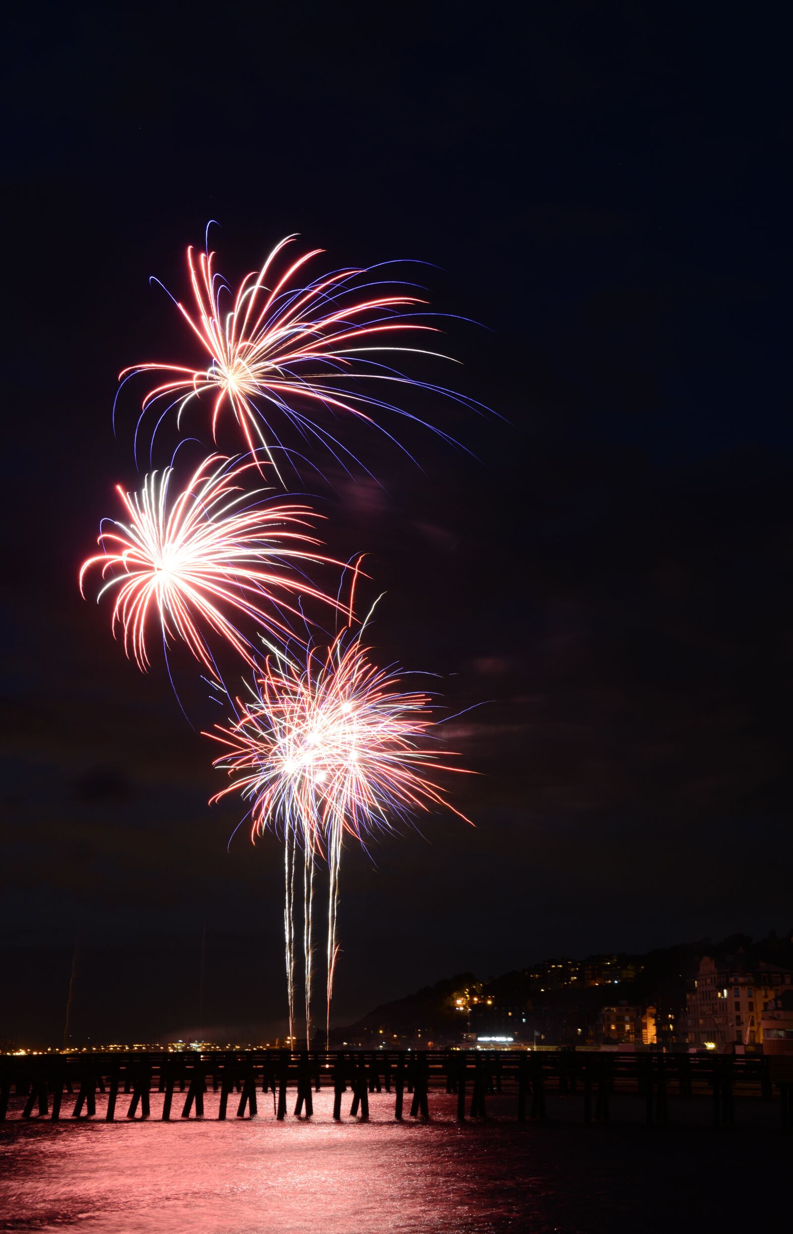 Nikon D800 sample photo. Fireworks, trouville sea, night photography